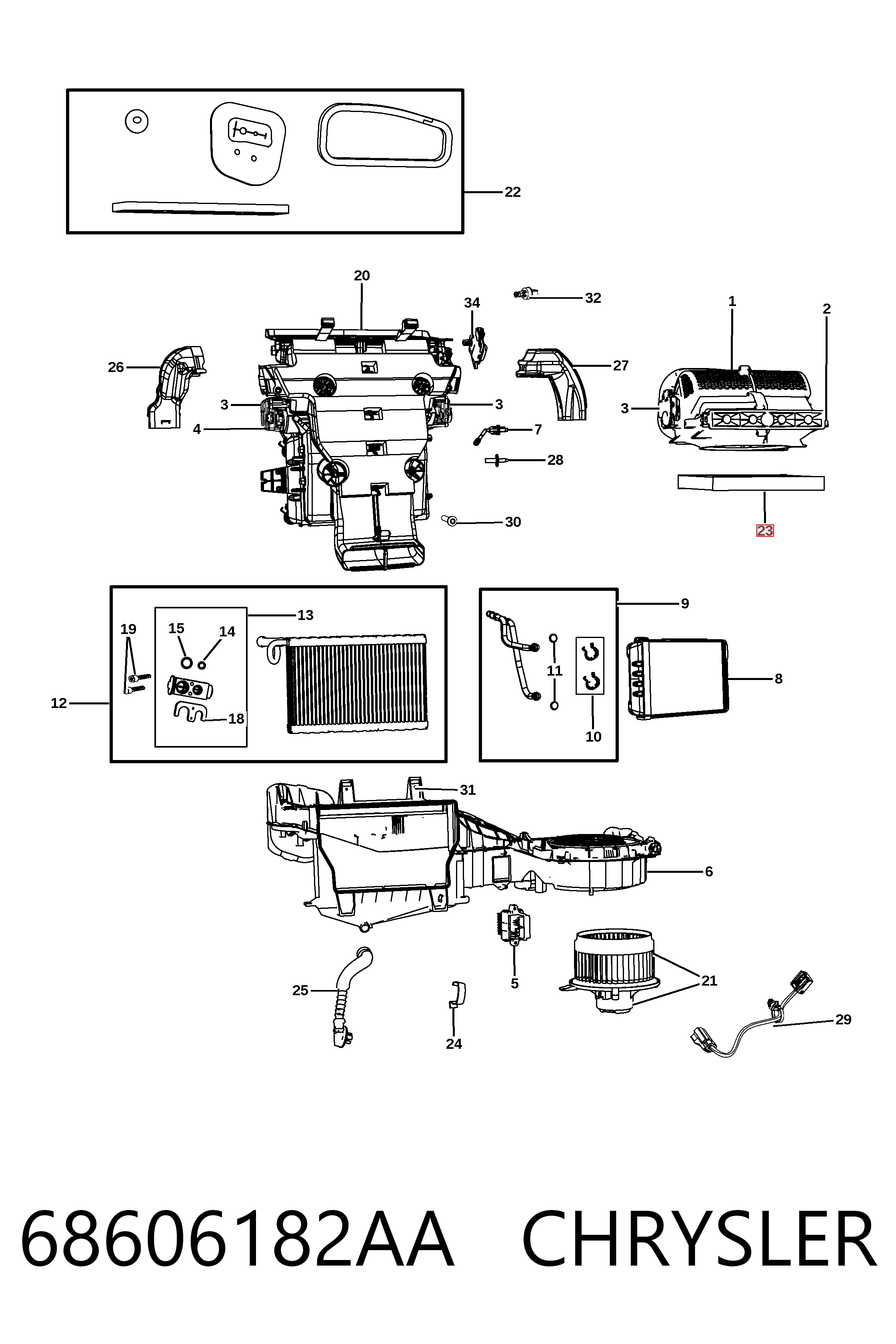 Фильтр салона CHRYSLER 68606182AA