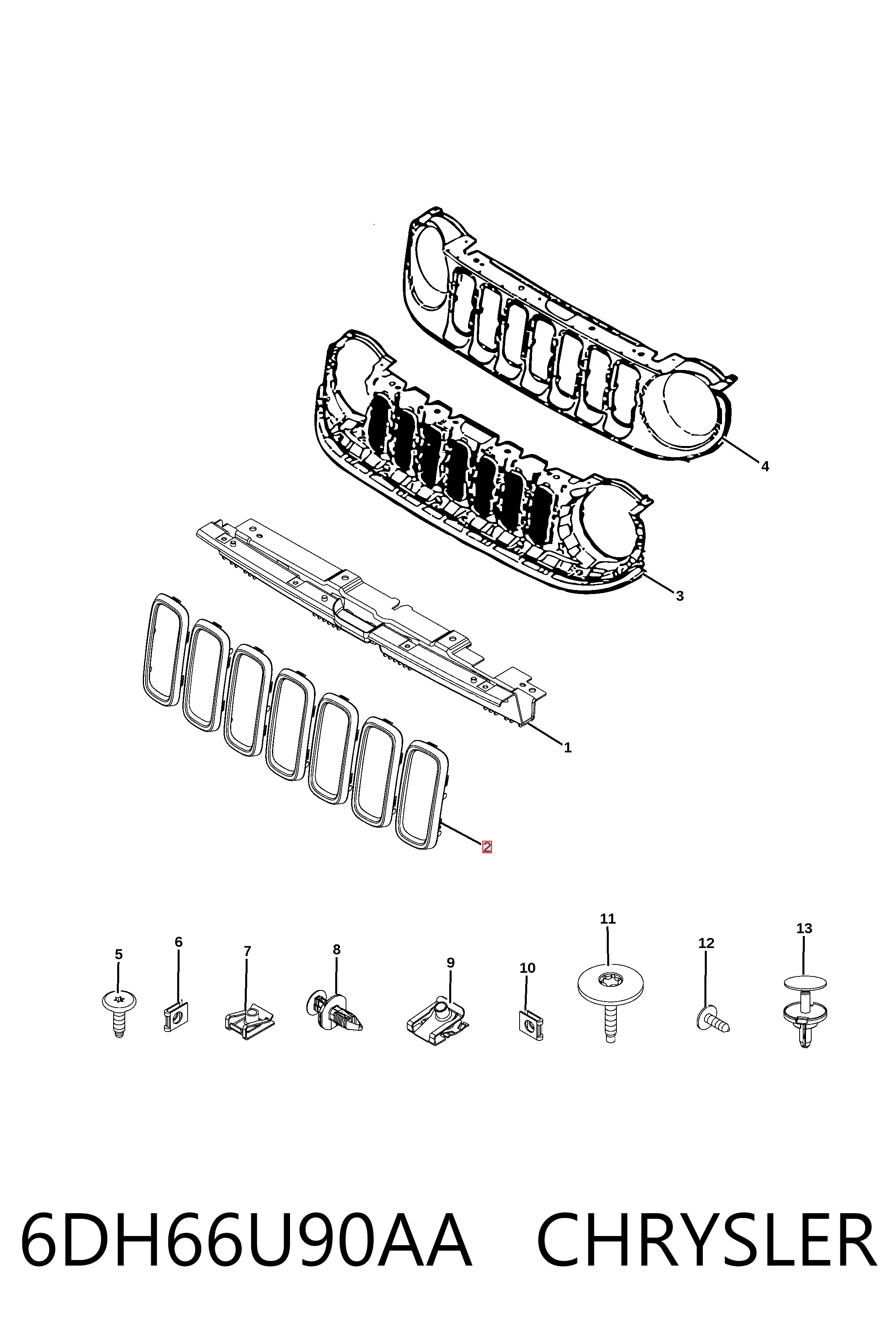 Накладка (рамка) решетки радиатора Polcar 34L1052