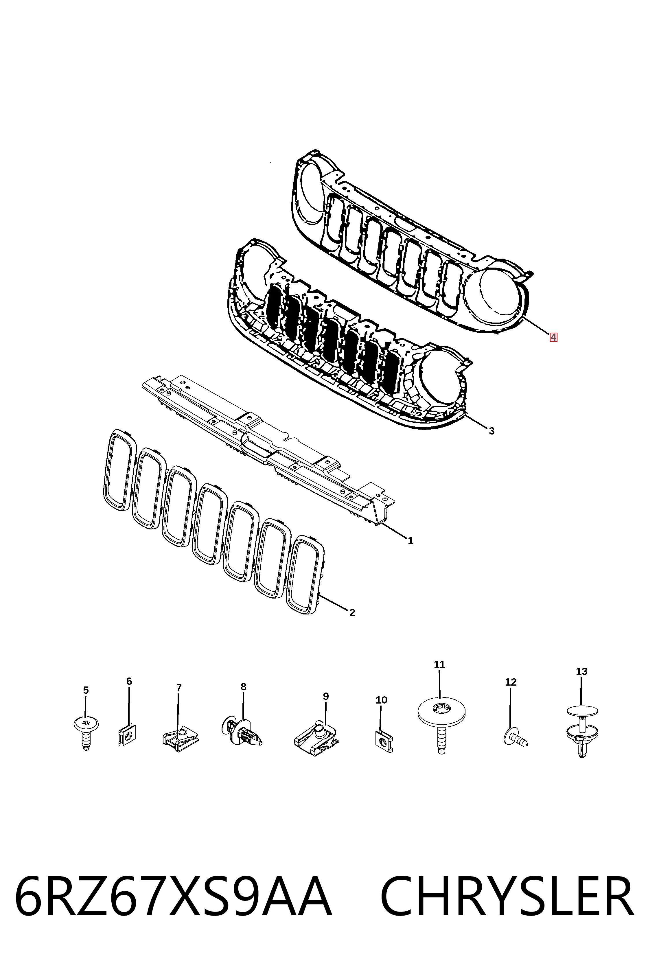 Купить 34L1054 Polcar Решетка радиатора