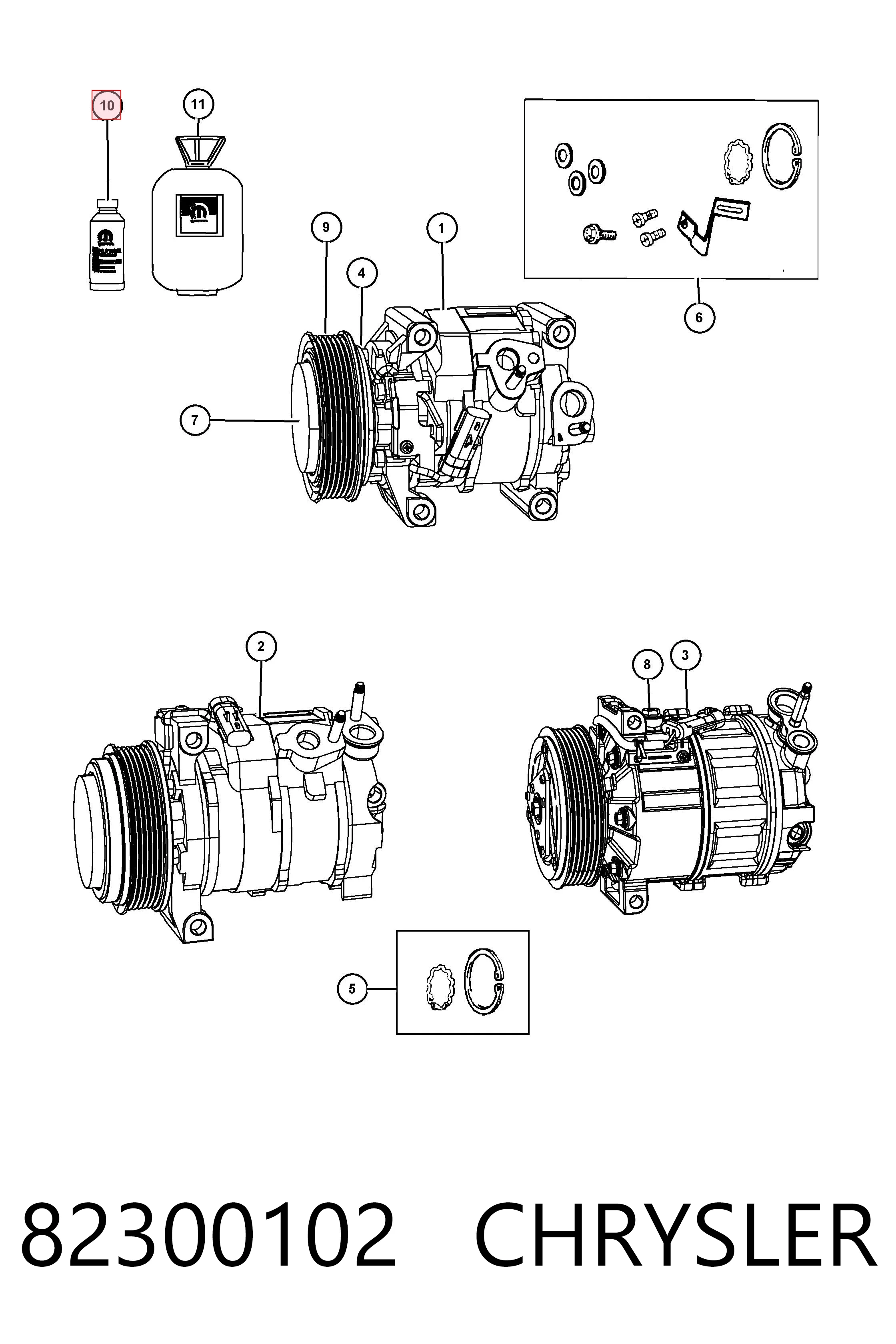 82300102 Chrysler Масло компрессорное