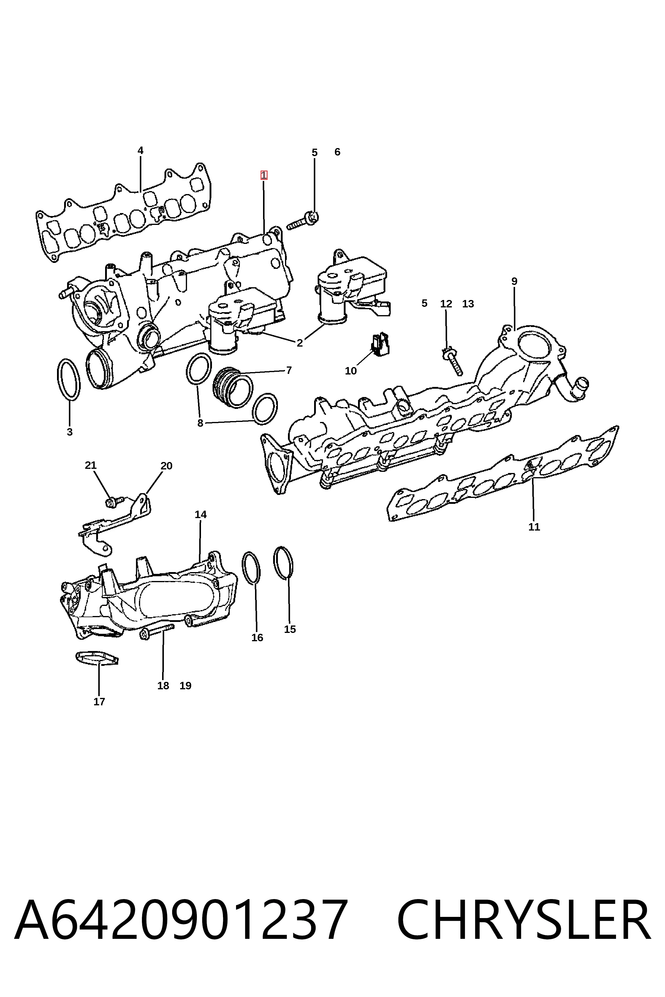 Коллектор впускной правый Fiat/Alfa/Lancia K68023870AA цена, от 101.58 USD