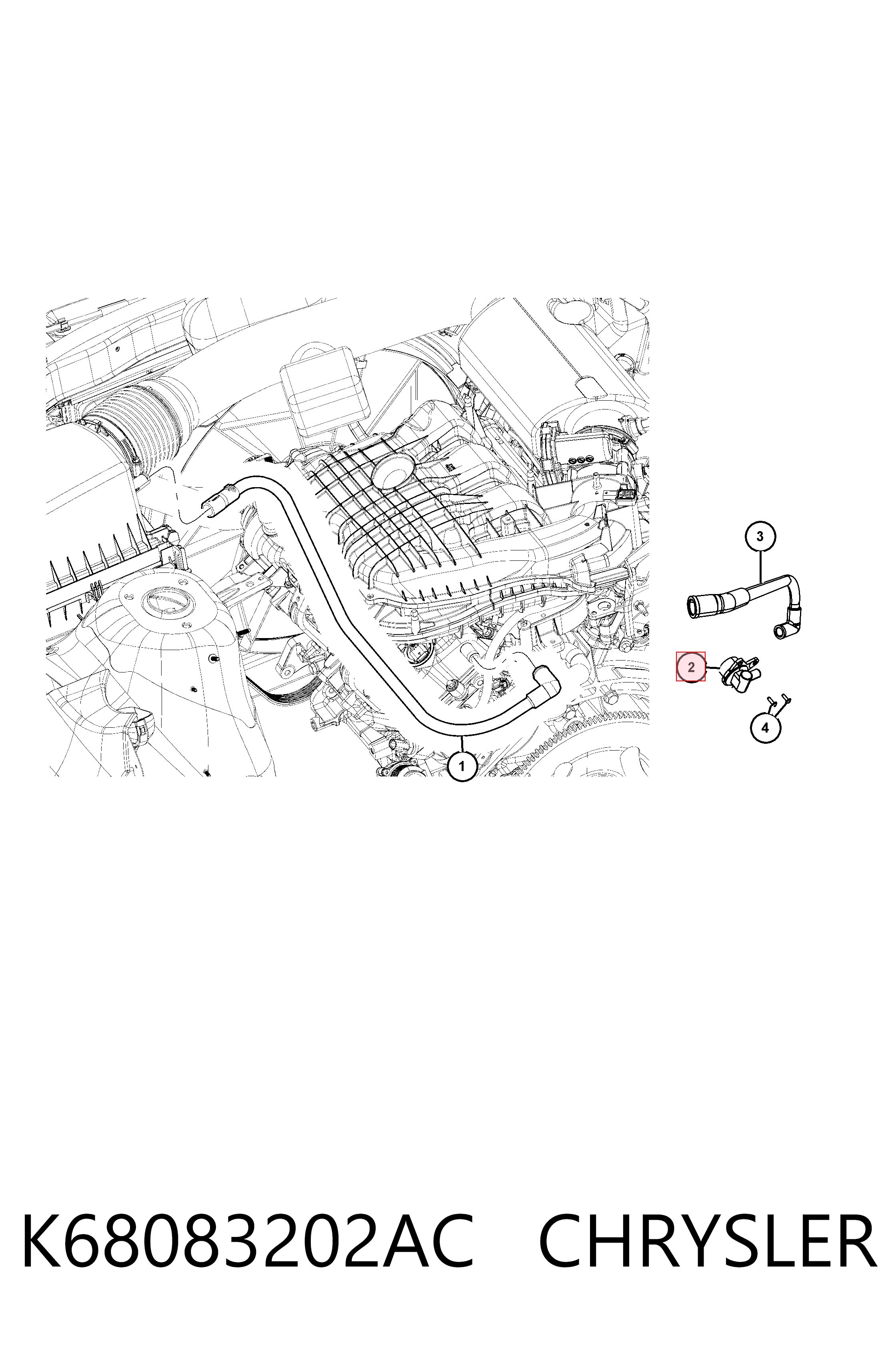 Клапан вентиляции картерных газов K68083202AC Fiat/Alfa/Lancia