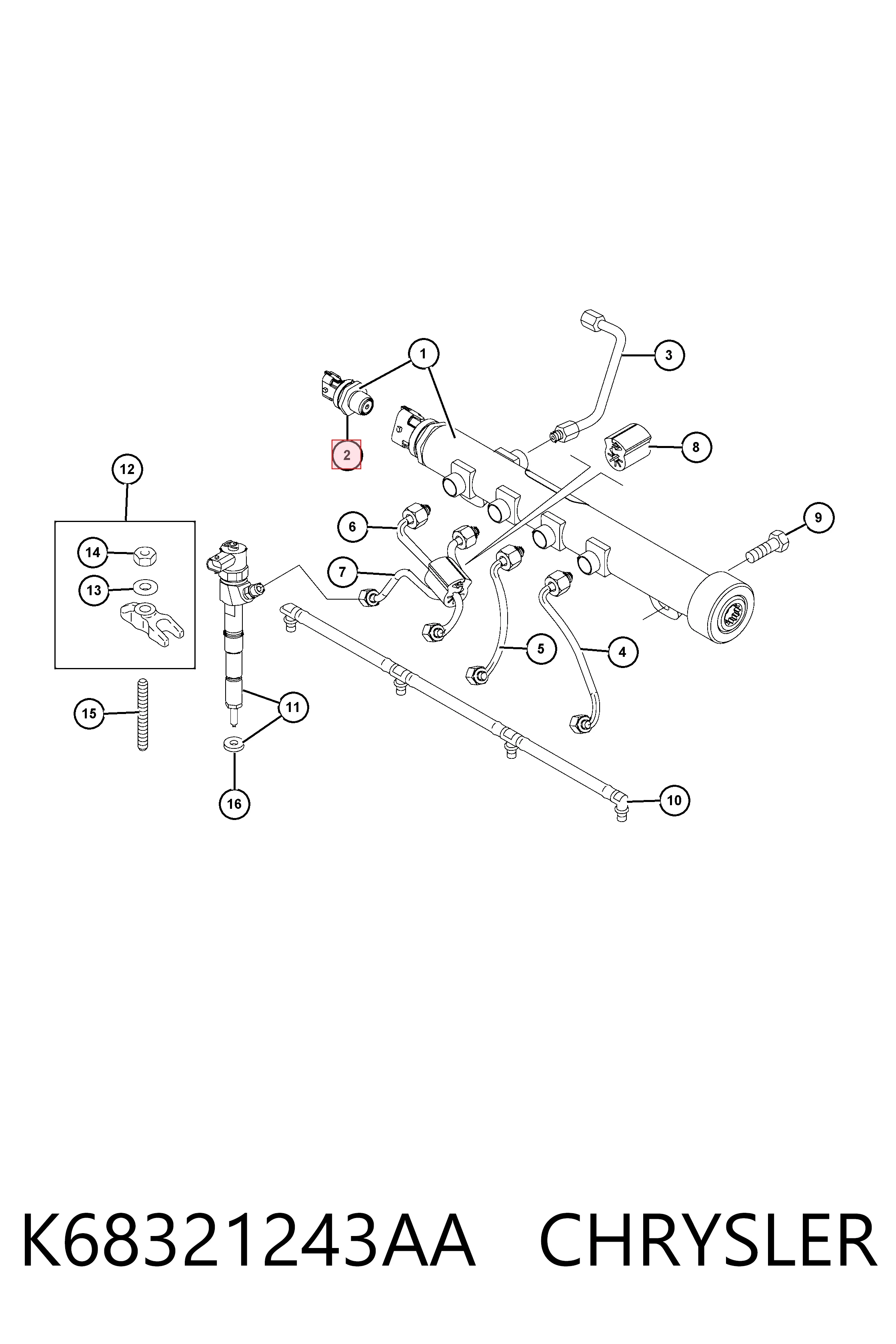 Датчик давления топлива 166381388R Renault (RVI)