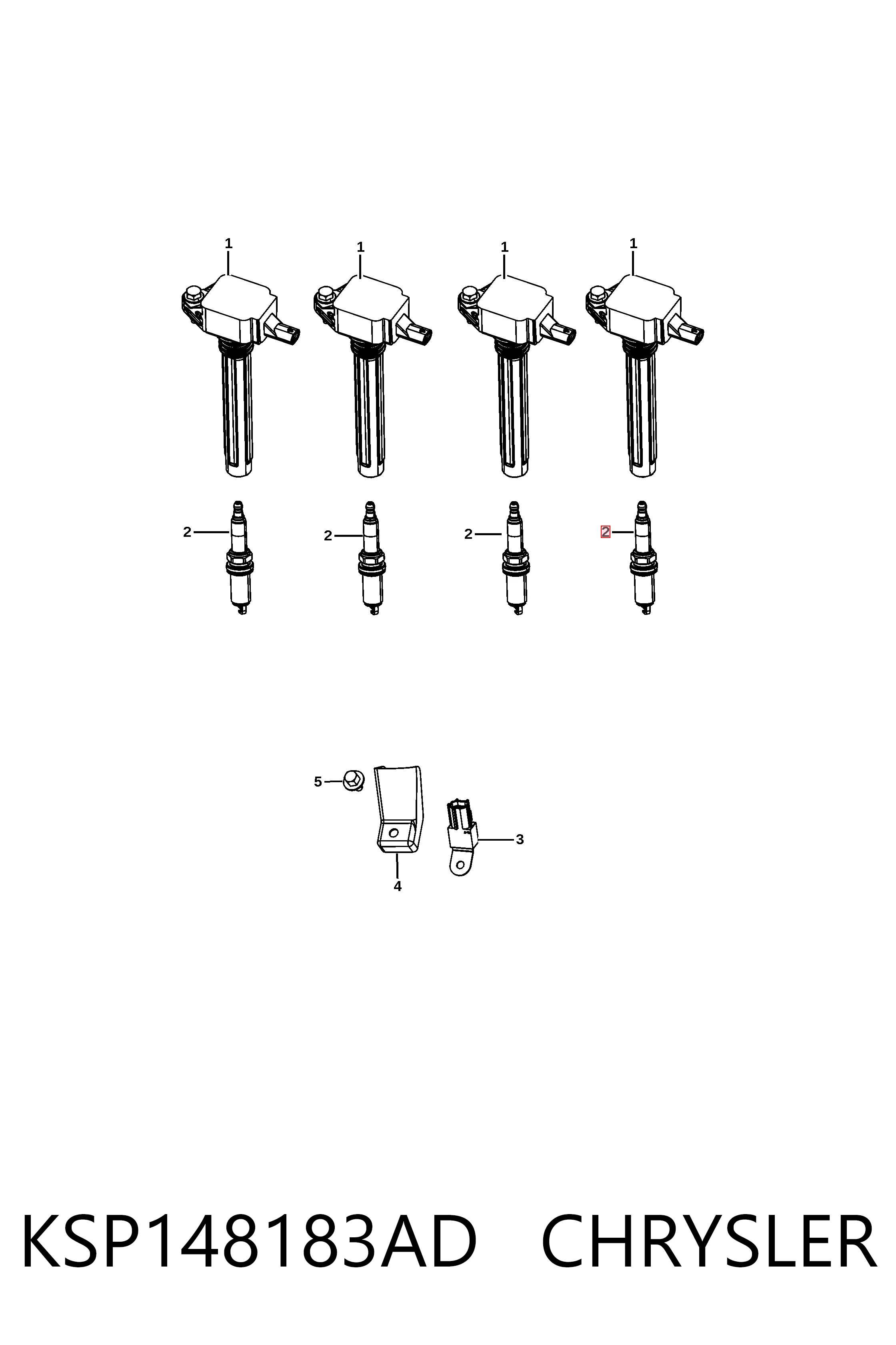 Свечи зажигания KSP148183AC Fiat/Alfa/Lancia