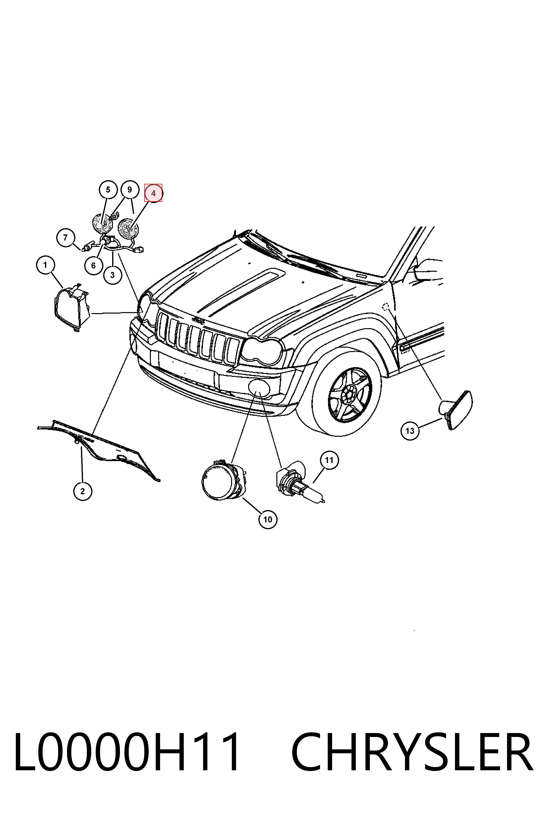 Лампочка CHRYSLER L0000H11
