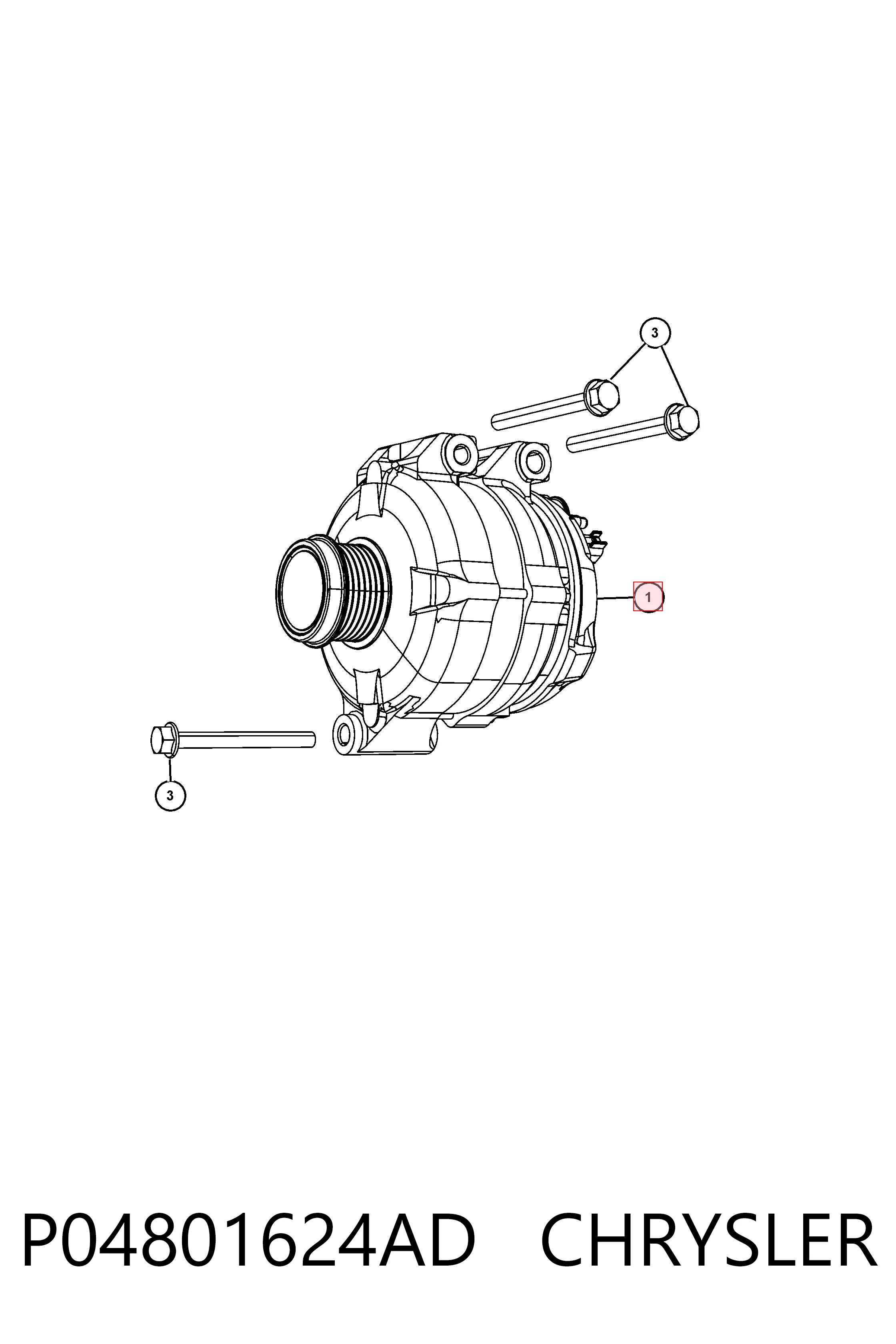 P04801624AD Chrysler Генератор автомобильный
