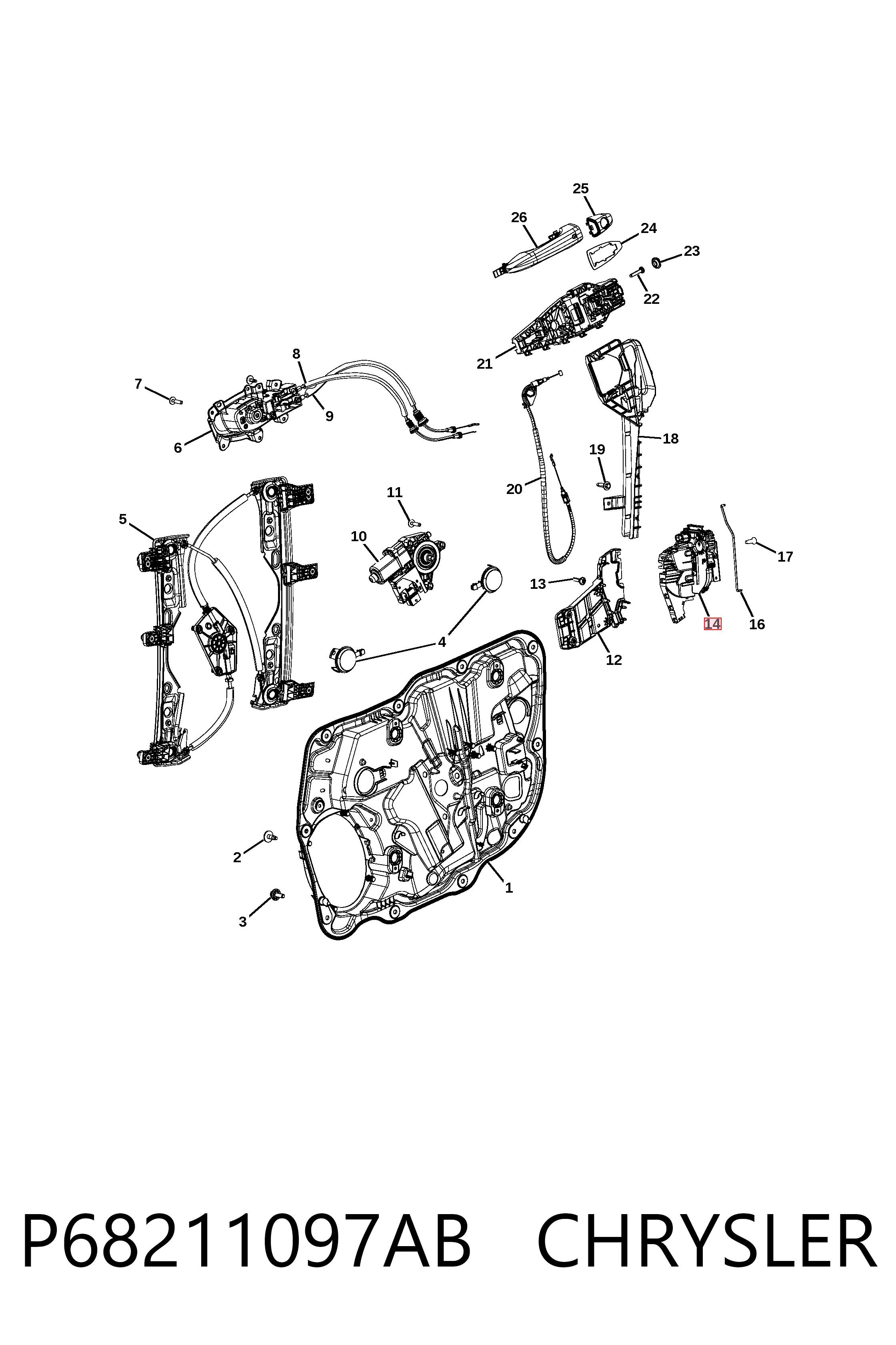 Купить K68211097AB Fiat/Alfa/Lancia Замок водительской двери