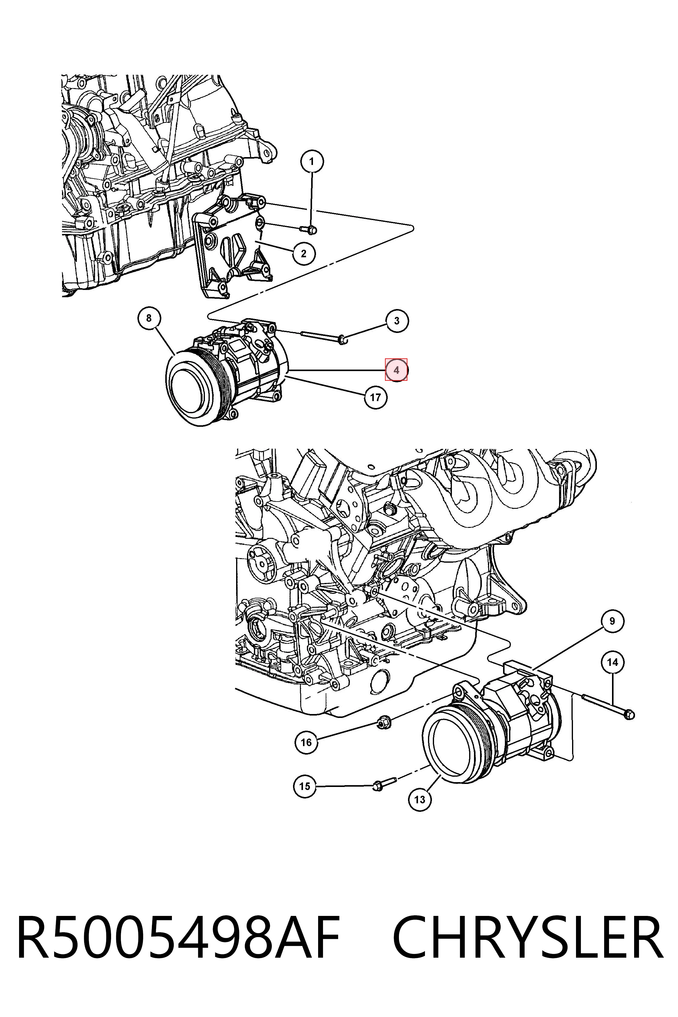 R5005498AF Chrysler Компрессор хладагента
