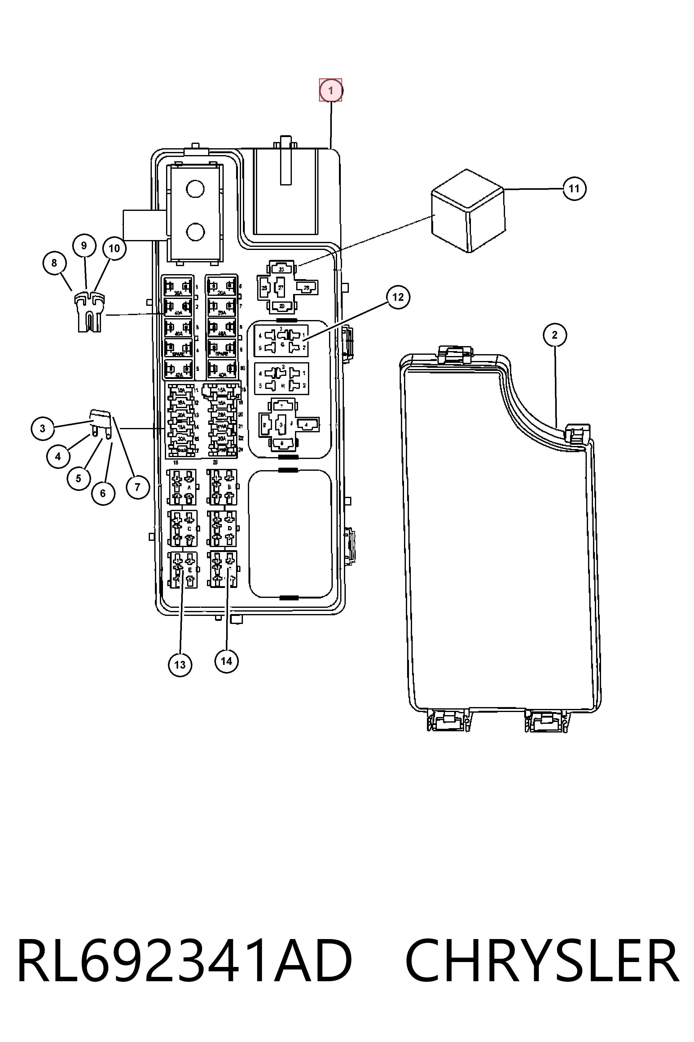 K04692341AD Fiat/Alfa/Lancia Монтажный блок предохранителей