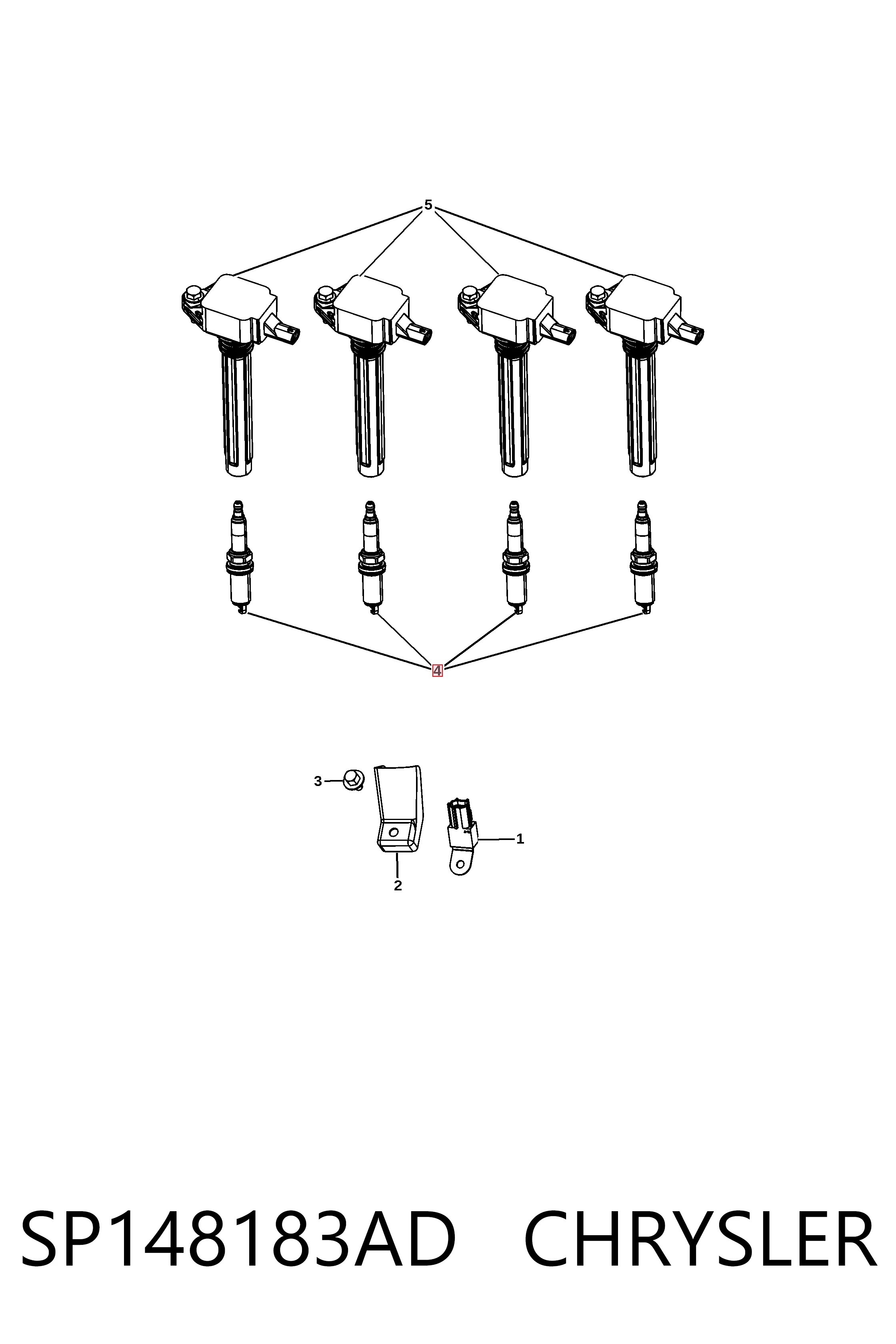 Свечи зажигания KSP148183AC Fiat/Alfa/Lancia