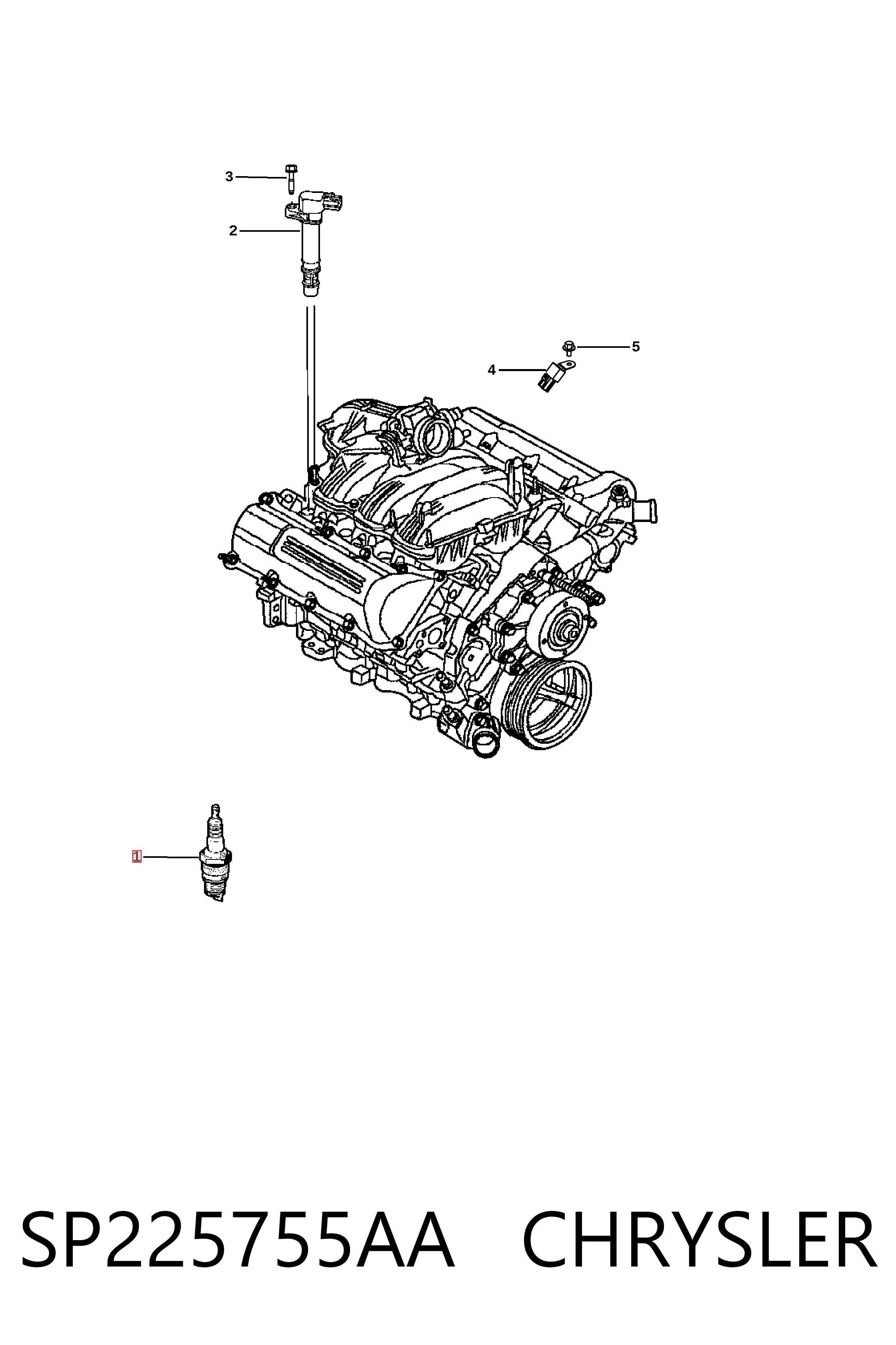 Свеча зажигания CHRYSLER SP225755AA
