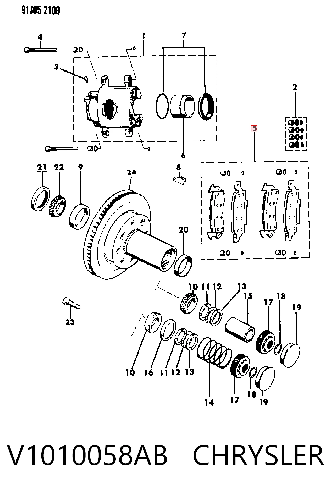 Колодки тормозные передние дисковые CHRYSLER V1010058AB