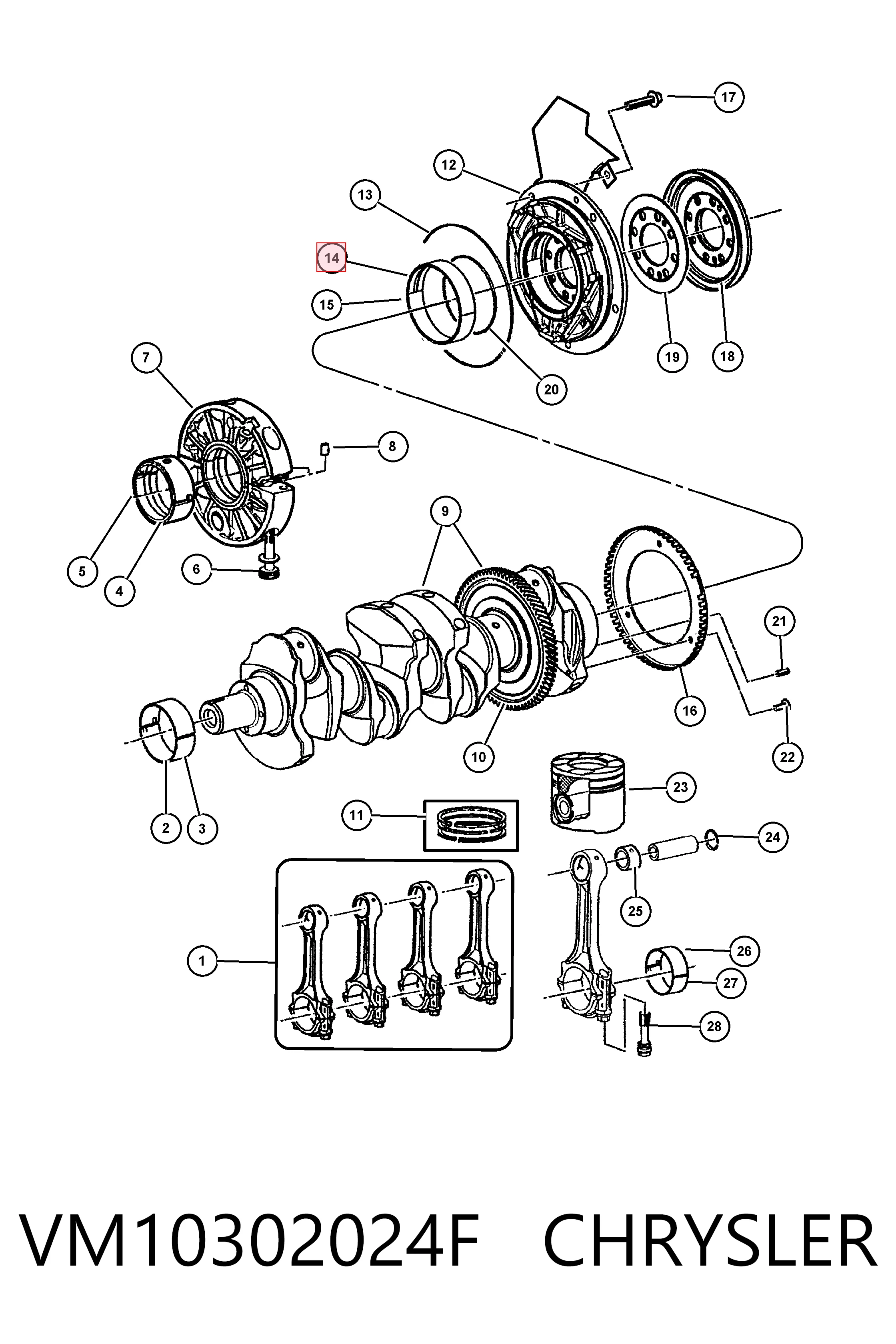K05066761AA Fiat/Alfa/Lancia Подшипник скольжения коленвала