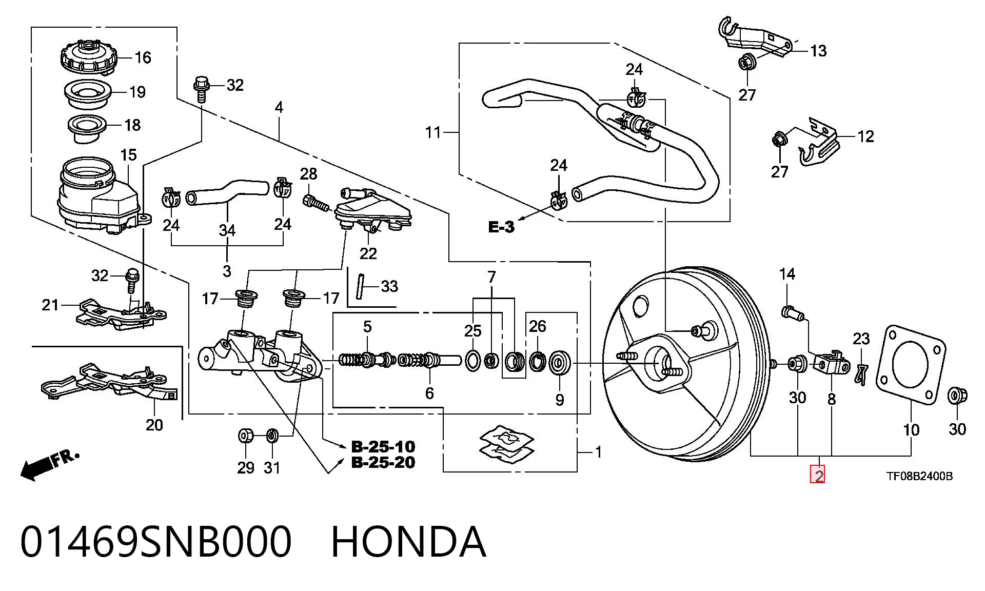 01469SNB000 Honda Усилитель тормоза вакуумный