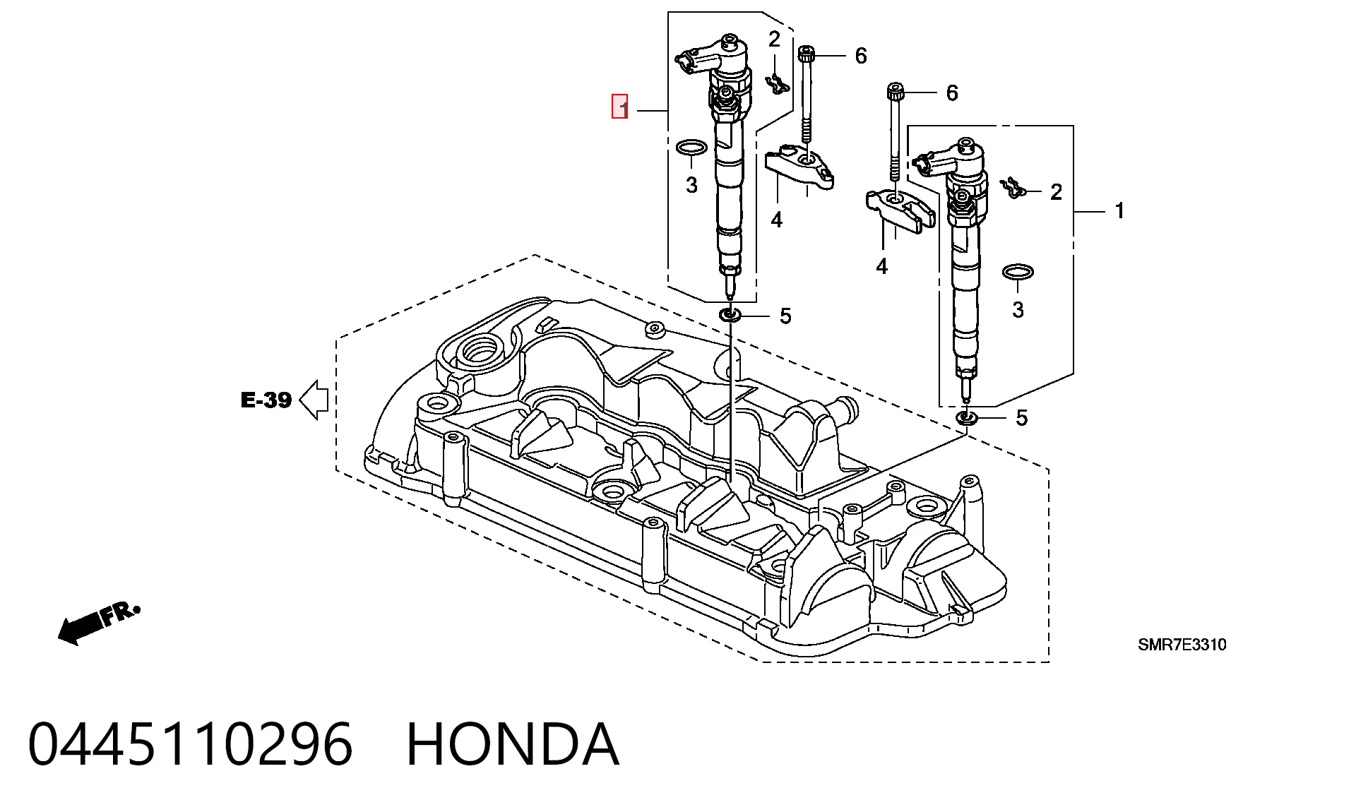0445110296 Honda Топливные форсунки