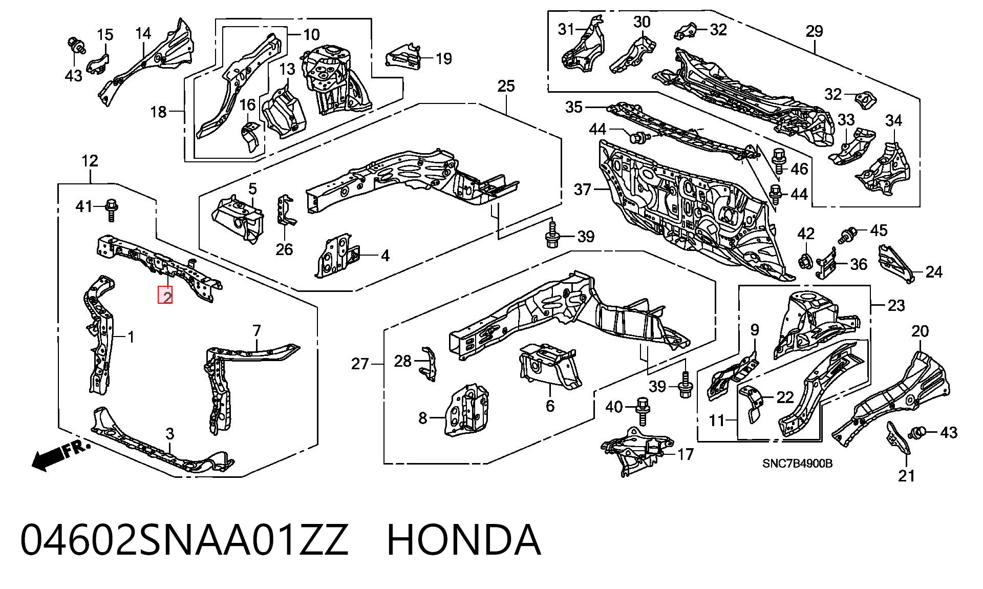 04602SNAA01ZZ Honda Суппорт радиатора верхний