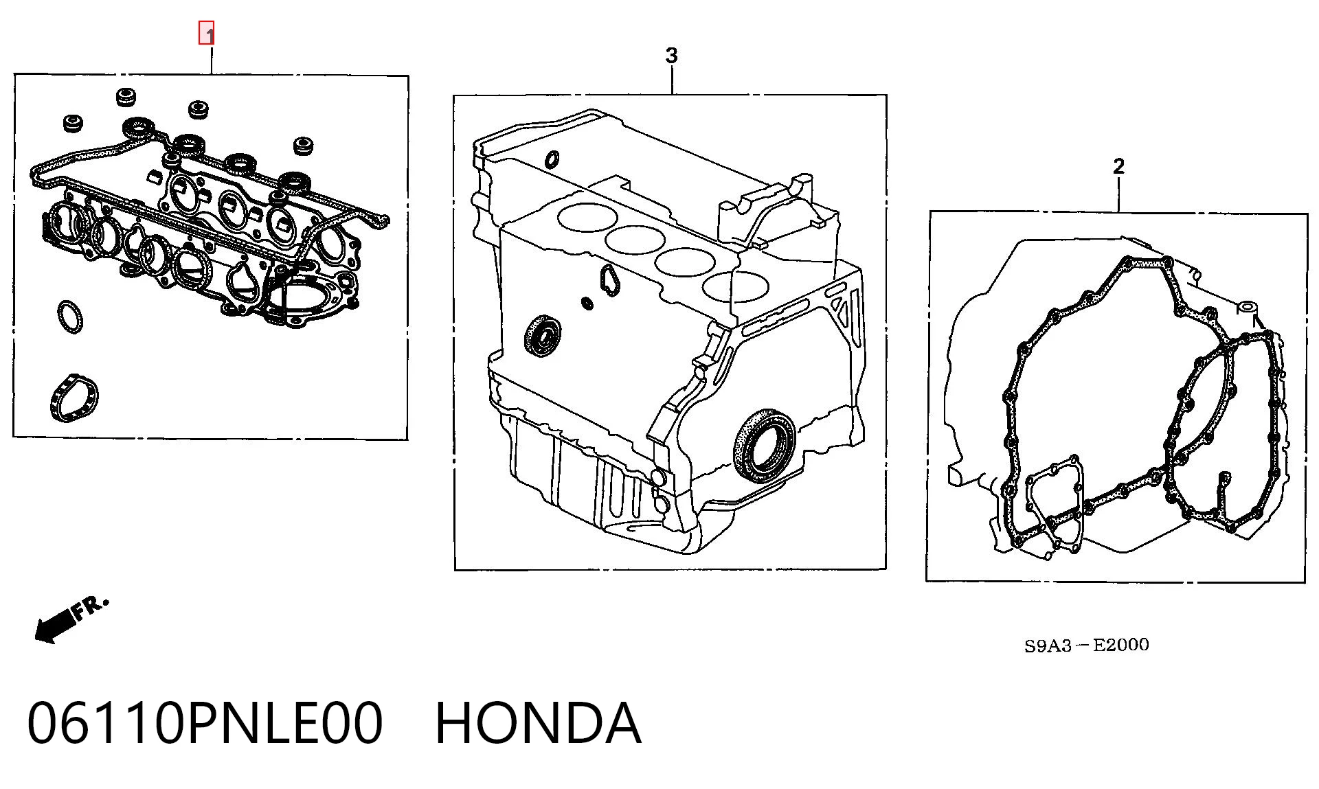 Верхний комплект прокладок двигателя NIPPON MOTORS FS2373S цена, от 175.45 USD