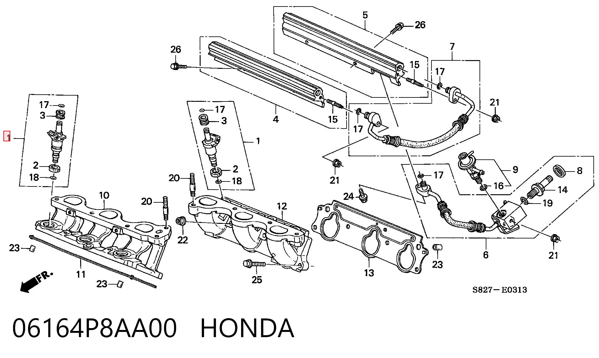 06164P8AA00 Honda Топливные форсунки