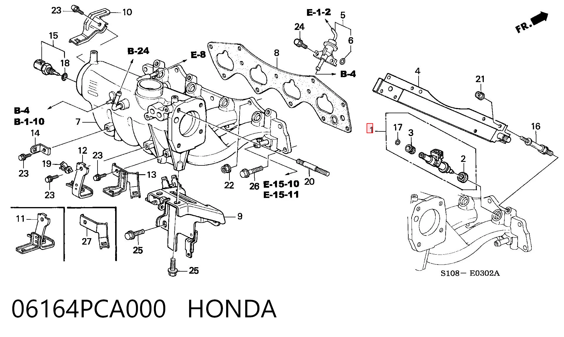 06164PCA000 Honda Топливные форсунки