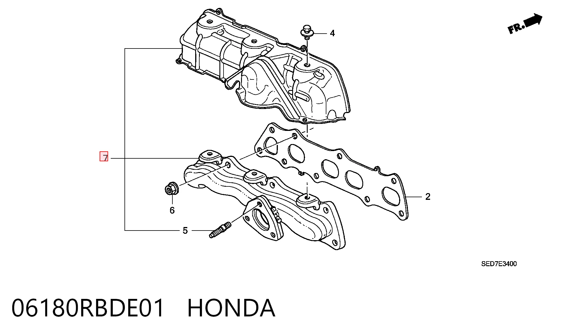Газопроводы (коллектор выпускной) на Honda Accord VII CL, CM