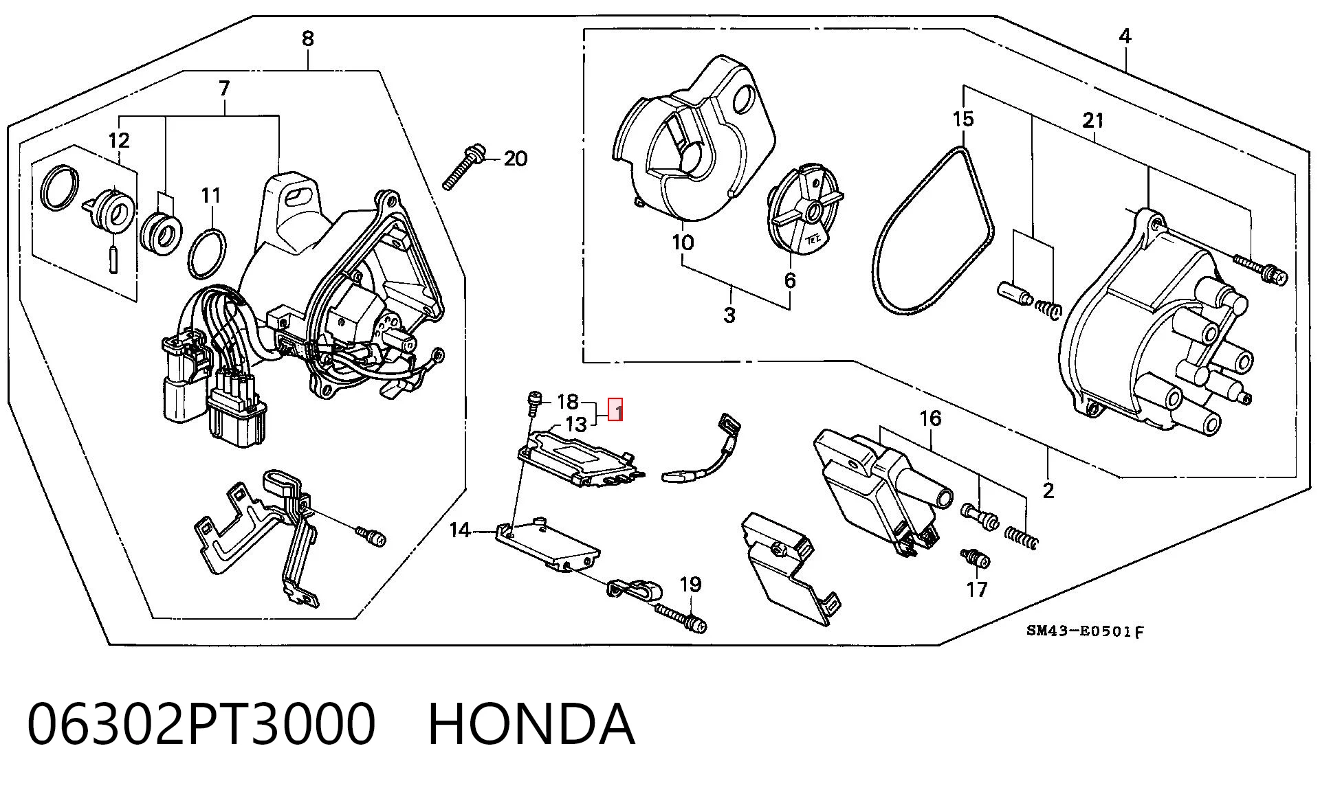Модуль зажигания (коммутатор) Honda Civic V седан (EG, EH) (1991 - 1996) цена, от 21.94 USD