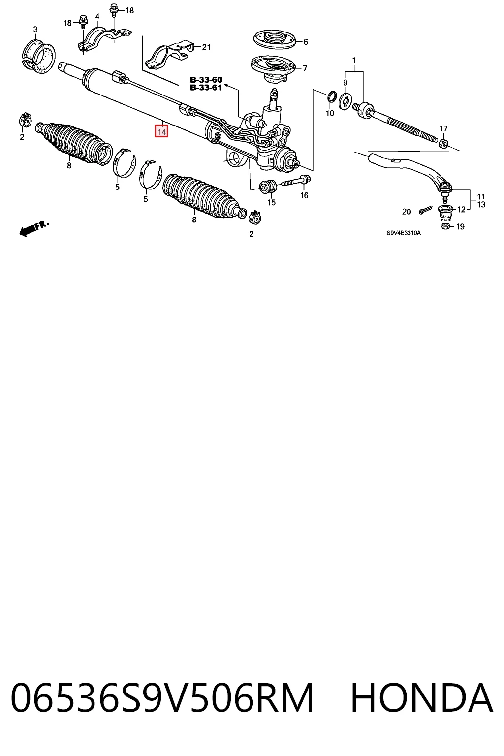 Реечный рулевой механизм Acura MDX I внедорожник (YD1) (2001 - 2006) цена, от 251.45 USD