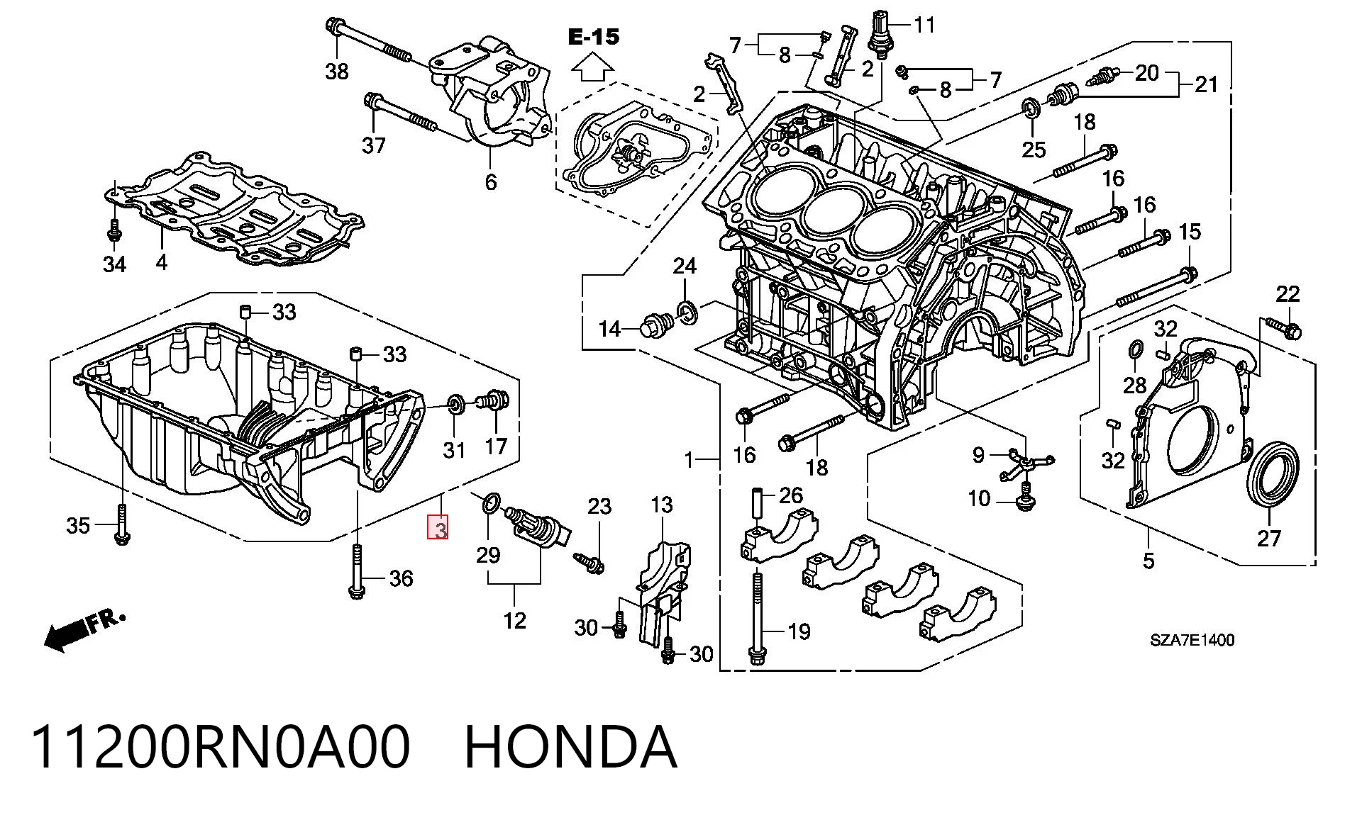 11200RN0A00 Honda Картер масляный