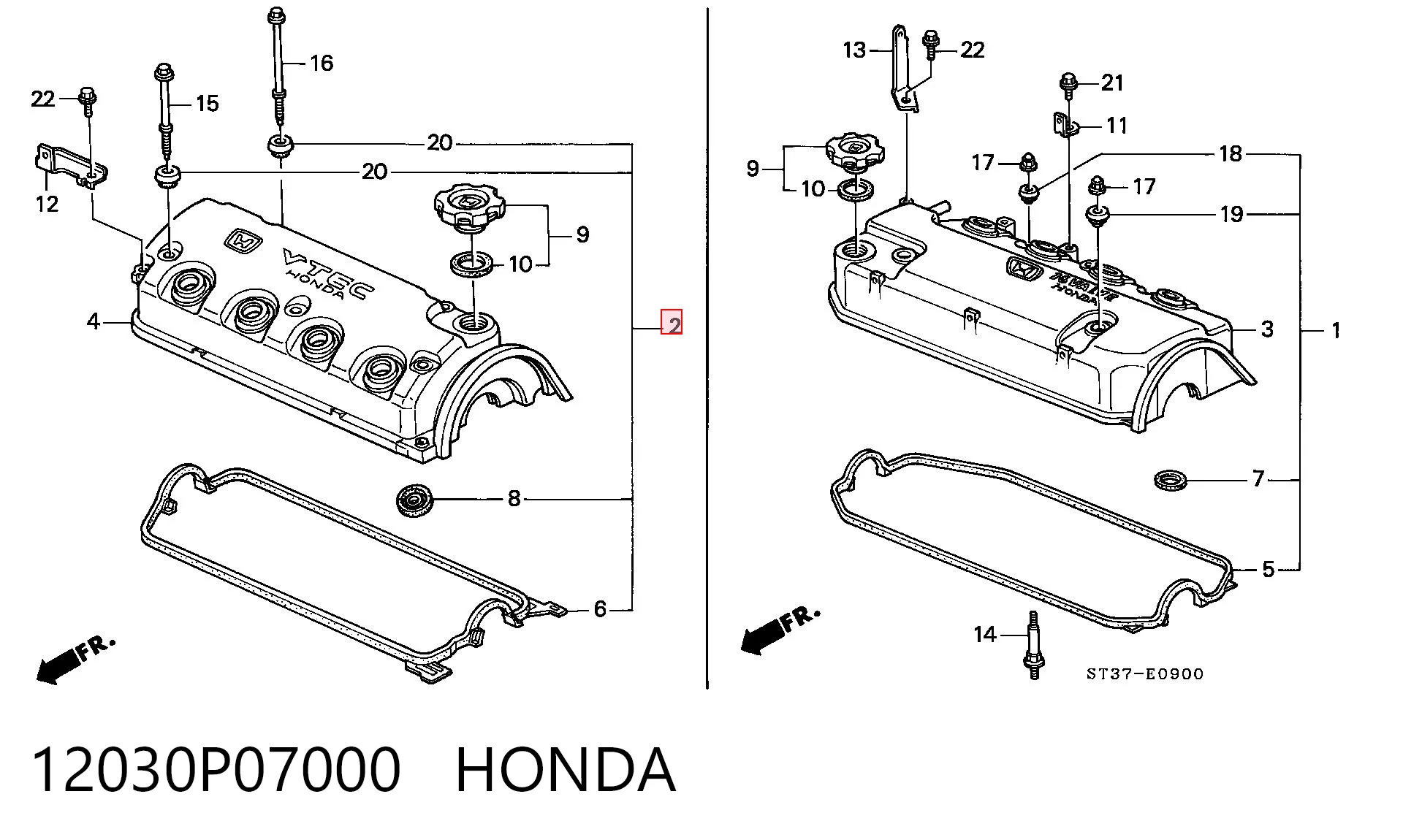 Комплект прокладок крышки клапанов N44020 Japan Cars