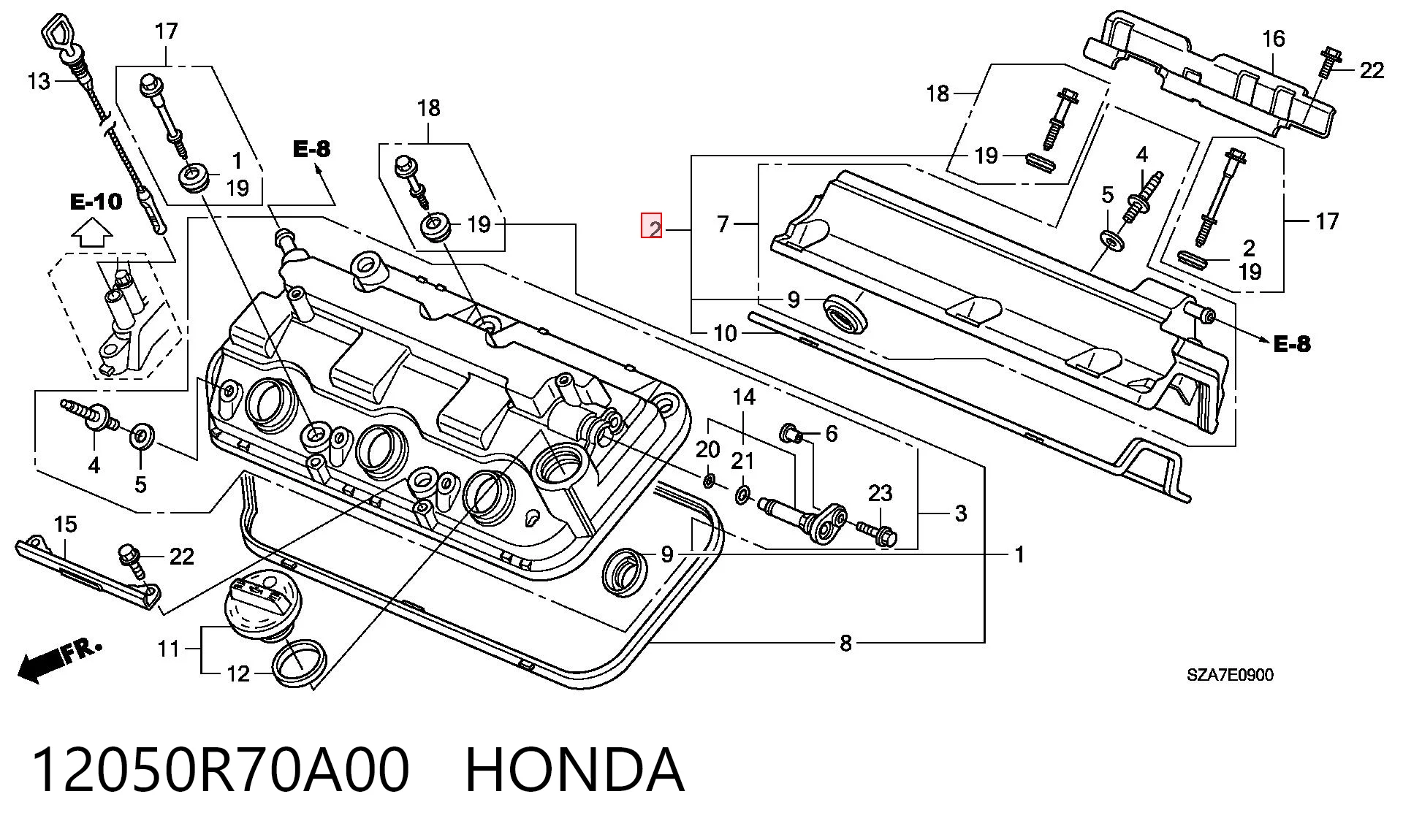 12050R70A00 Honda Правая прокладка клапанной крышки