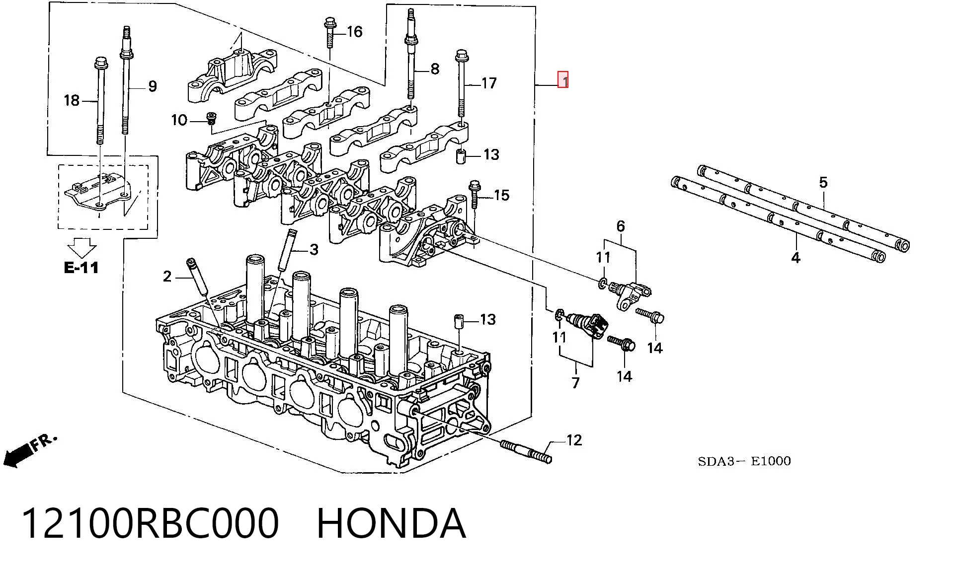 12100RBC000 Honda Головка блока цилиндров