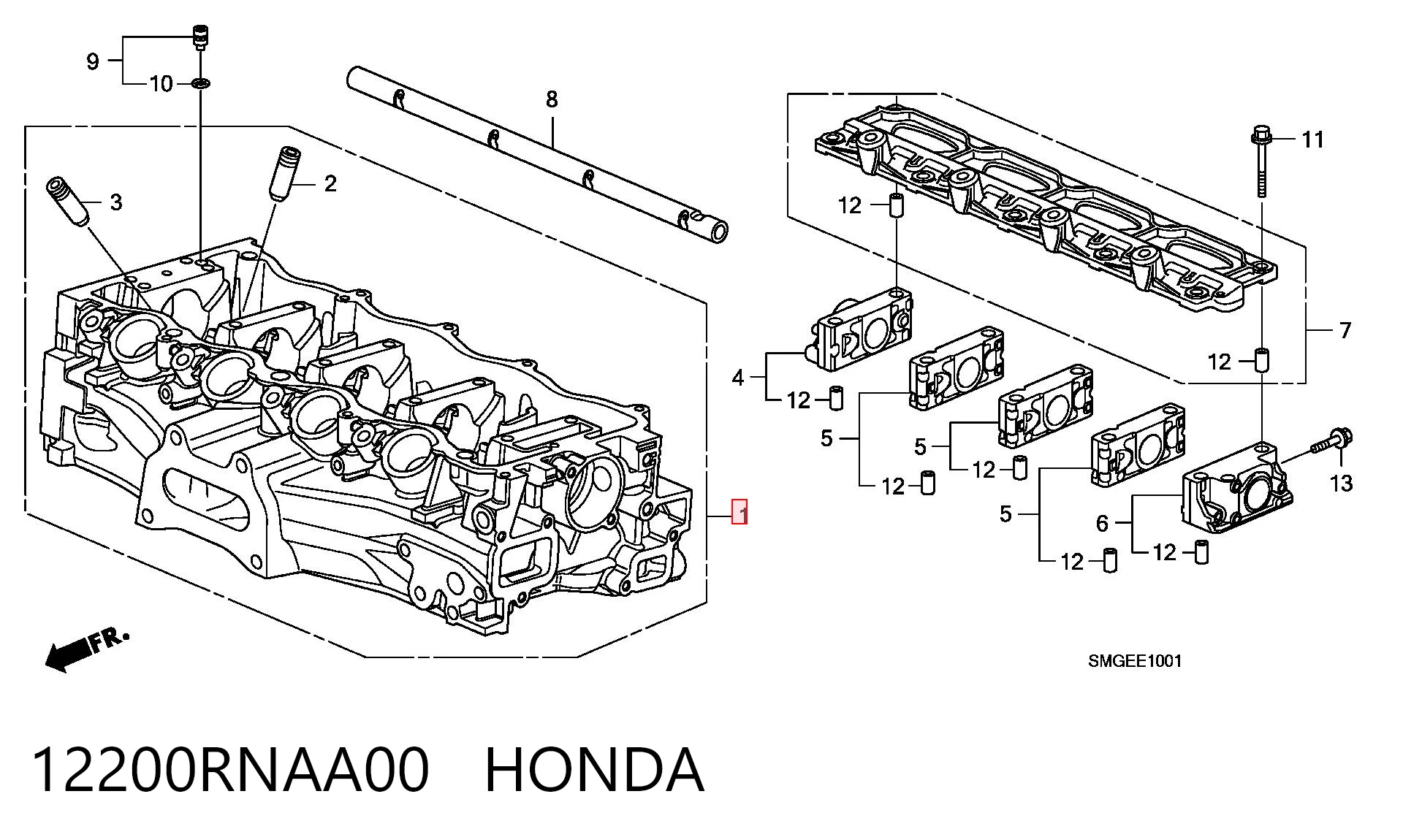 12200RNAA00 Honda Головка блока цилиндров