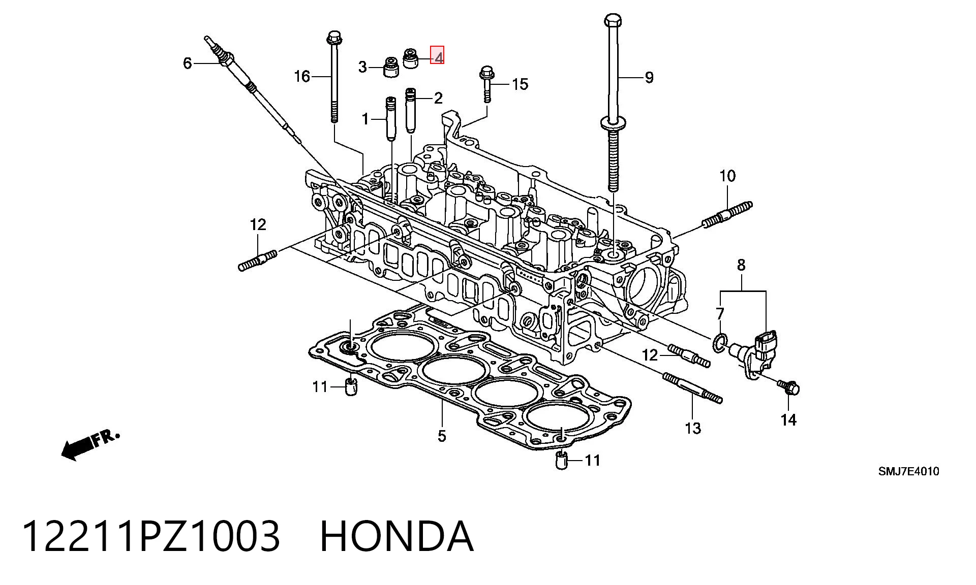 12211PZ1003 Honda Сальник клапана (маслосъёмный), выпускного