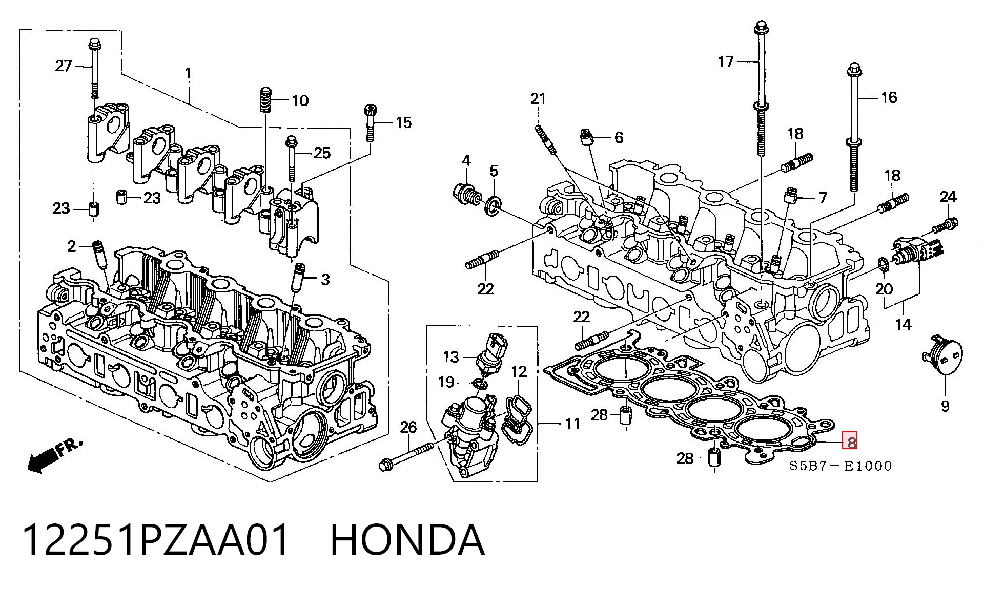 12251PZAA01 Honda Прокладка головки блока