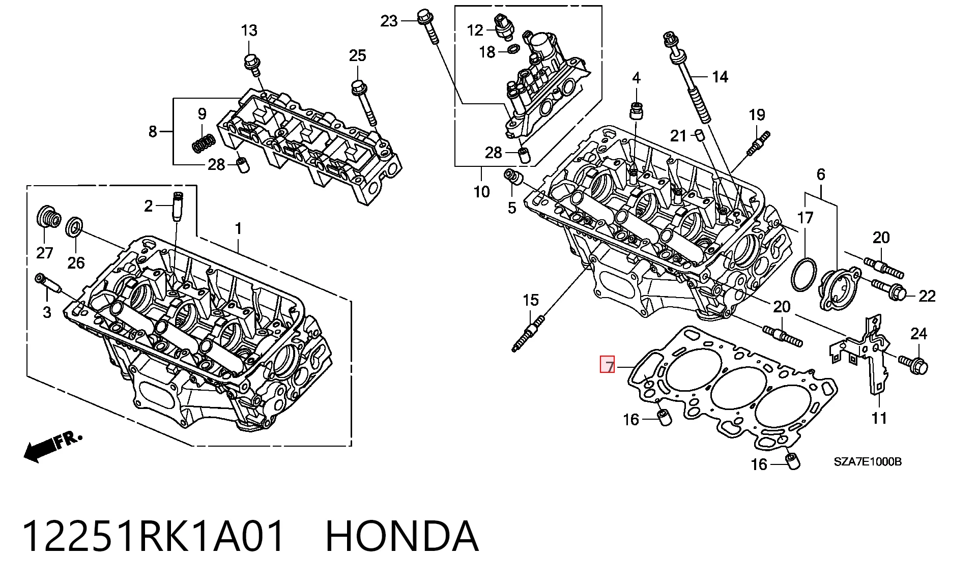 12251RK1A01 Honda Левая прокладка головки блока цилиндров 