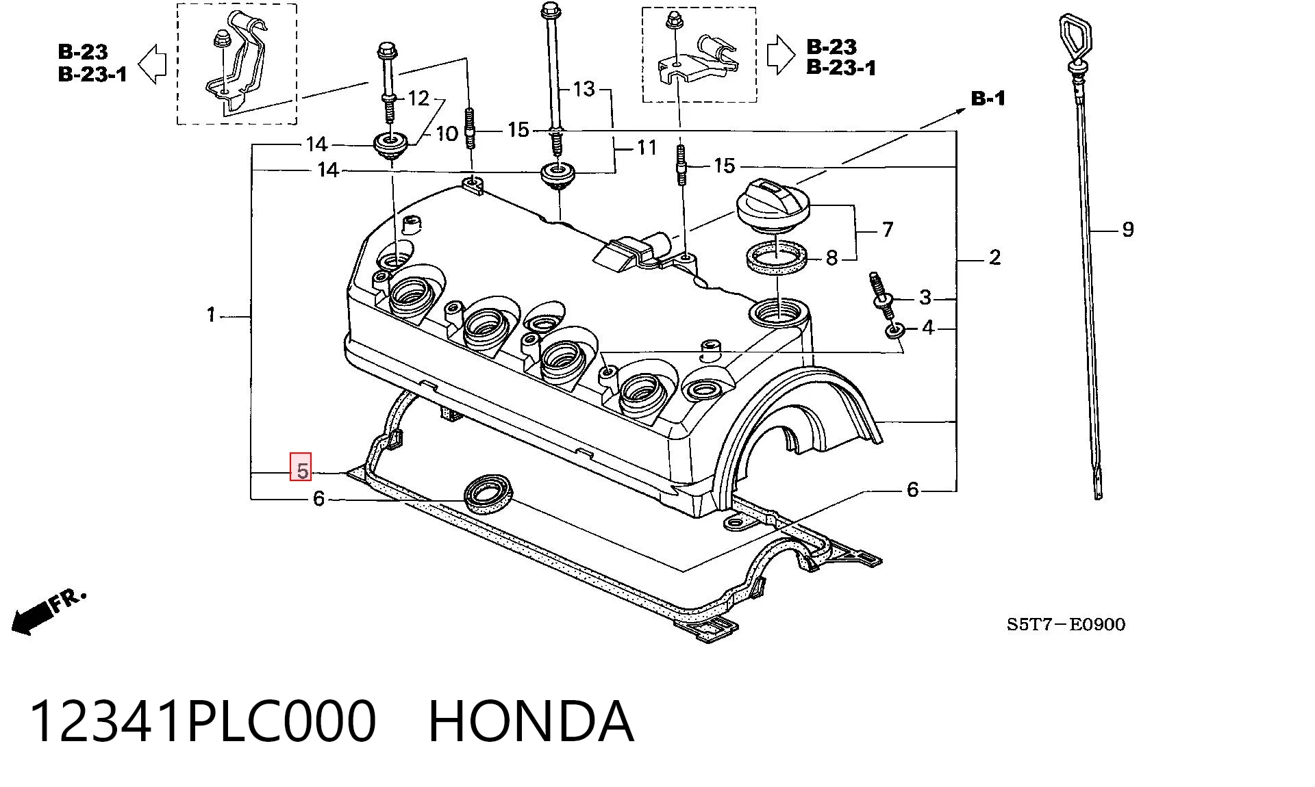 12341PLC000 Honda Прокладка крышки клапана