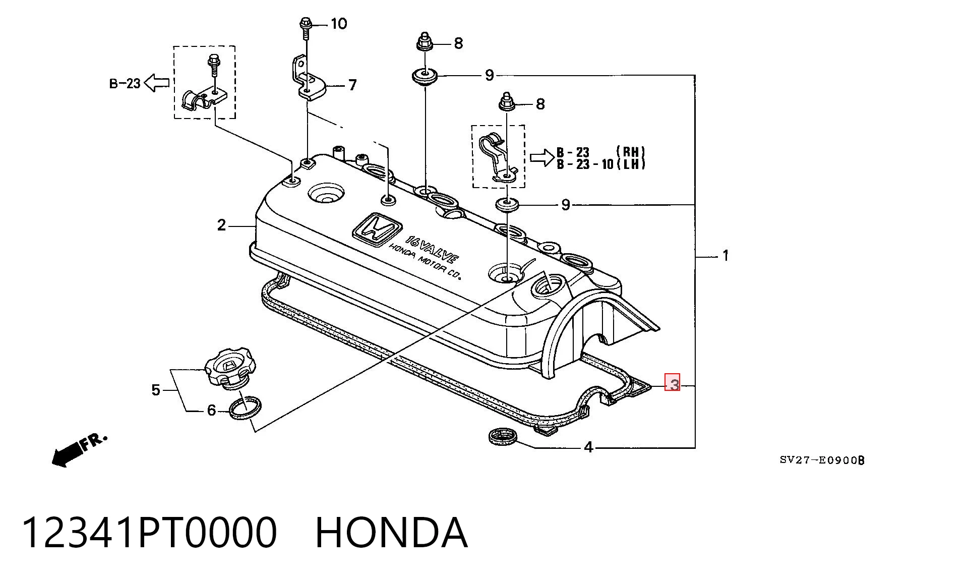  Прокладка клапанной крышки Honda Prelude 5
