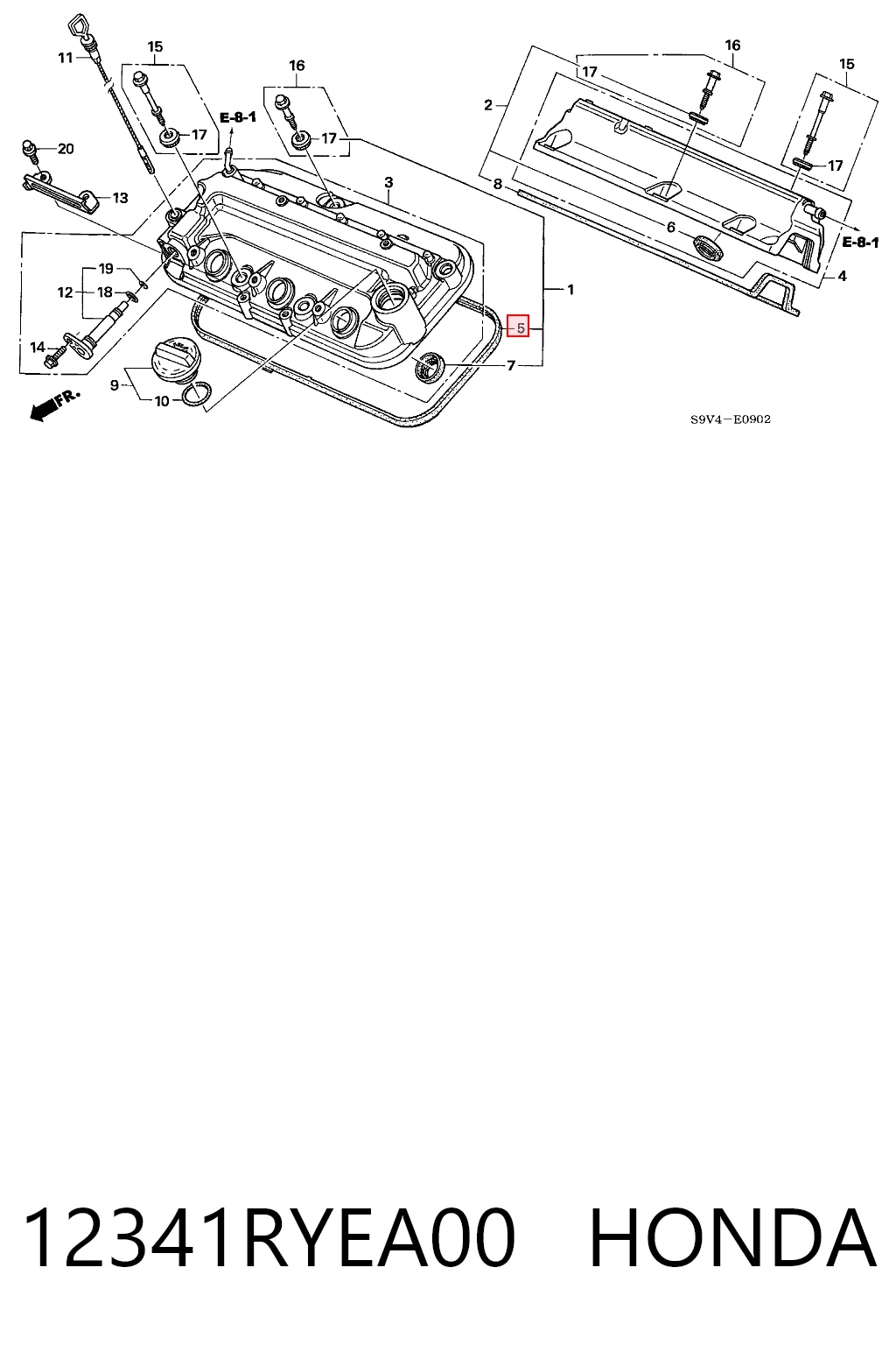 Прокладка клапанной крышки 12341RCAA01 NIPPON MOTORS