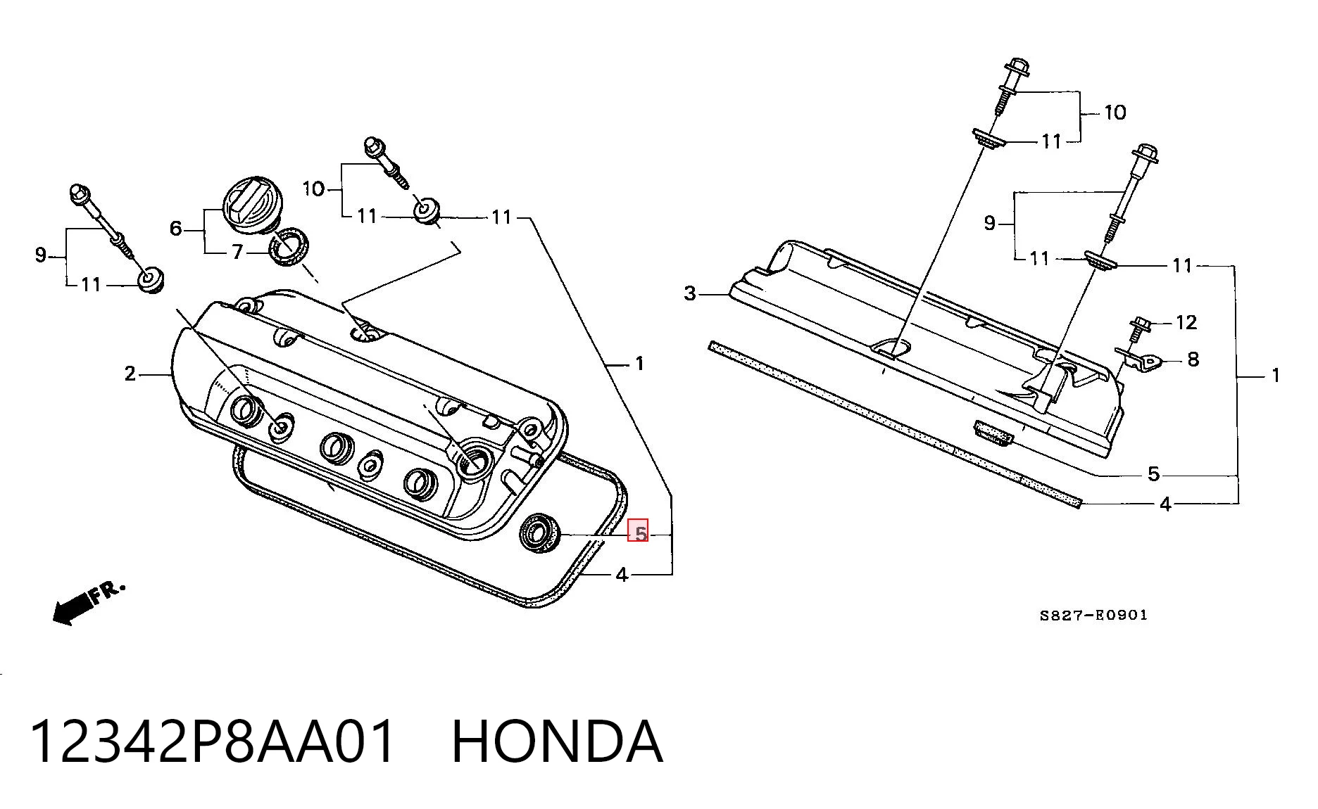 12342P8AA01 Honda Прокладки свечных колодцев