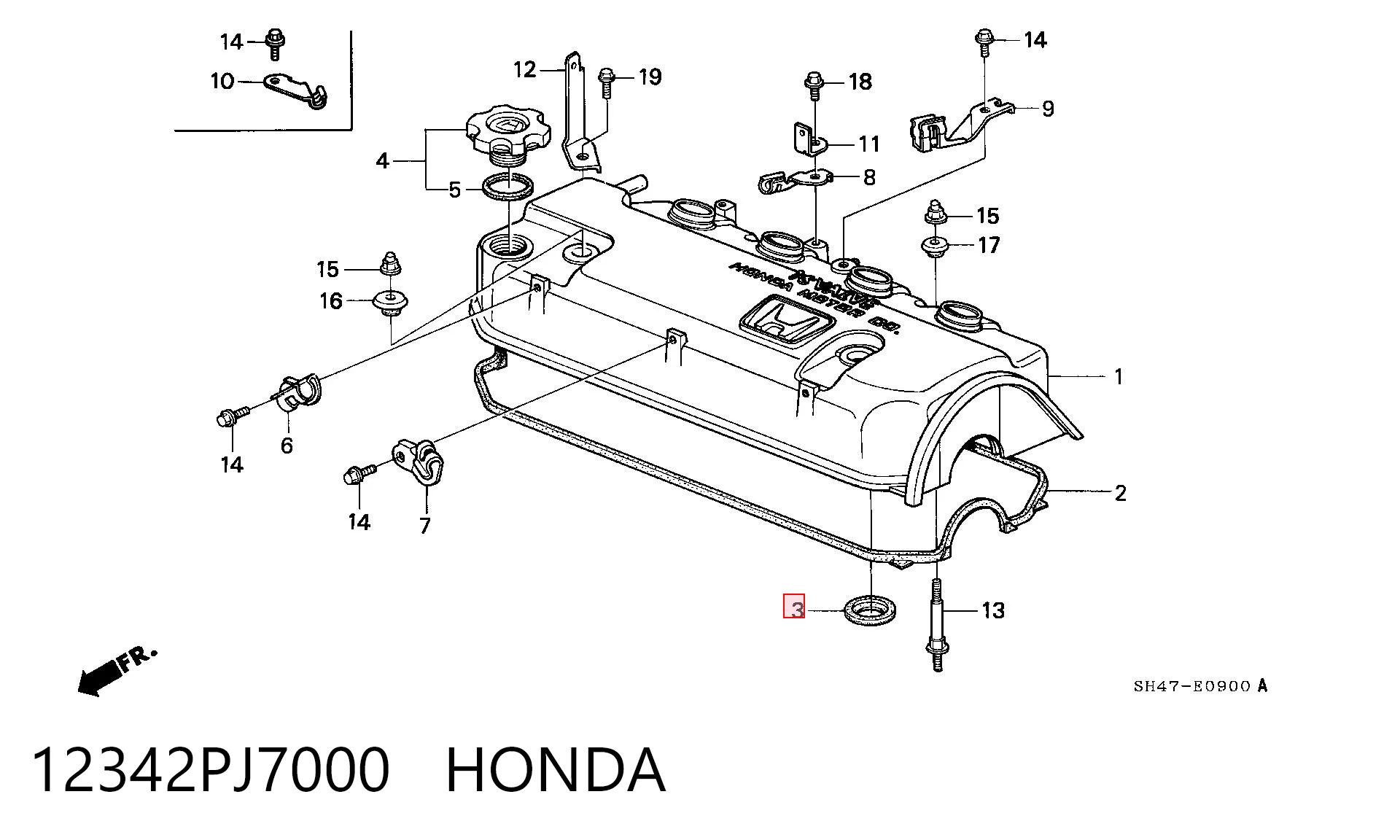 12342PJ7000 Honda Прокладки свечных колодцев