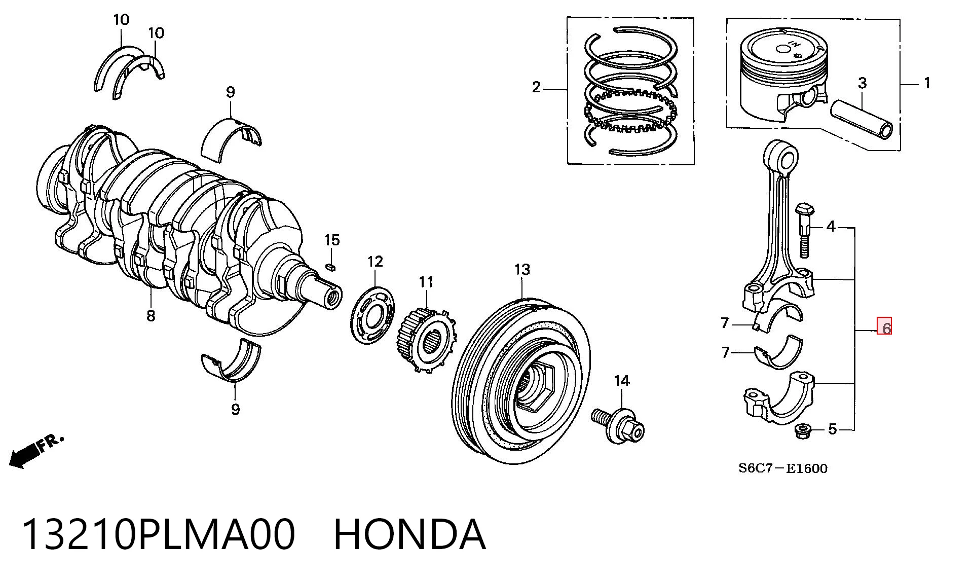 13210PLMA00 Honda Шатун двигателя