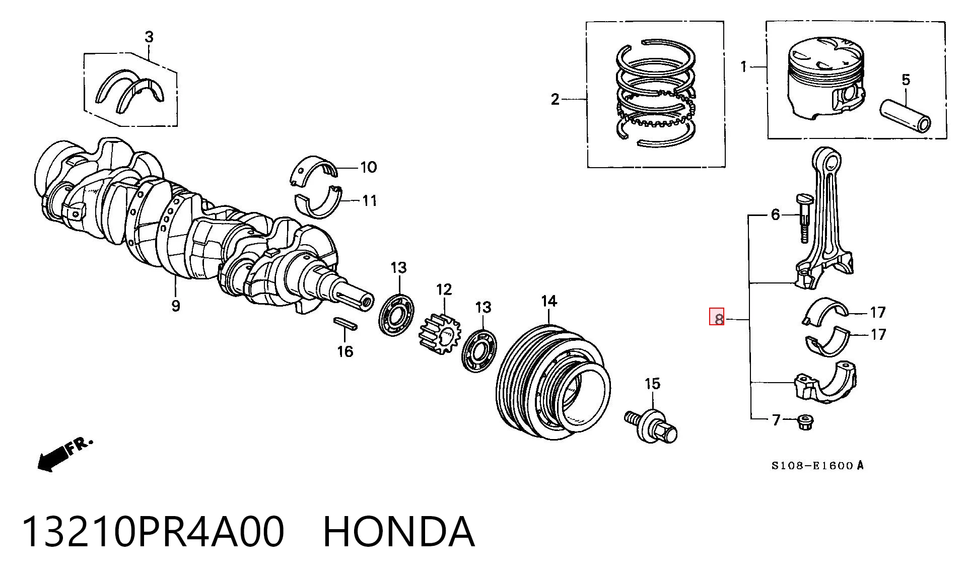 13210PR4A00 Honda Шатун двигателя