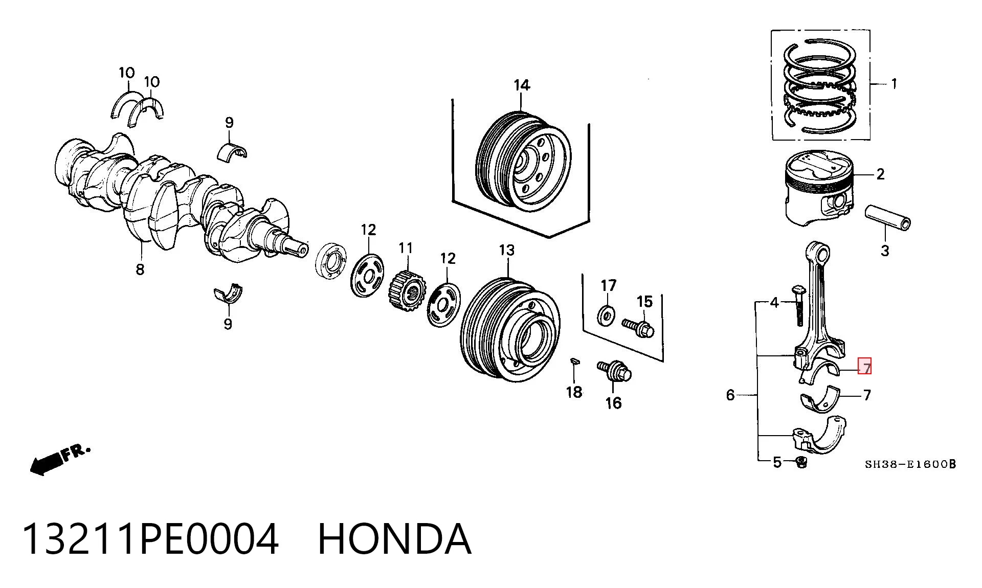 Комплект подшипников скольжения на Honda Civic IV ED, EF