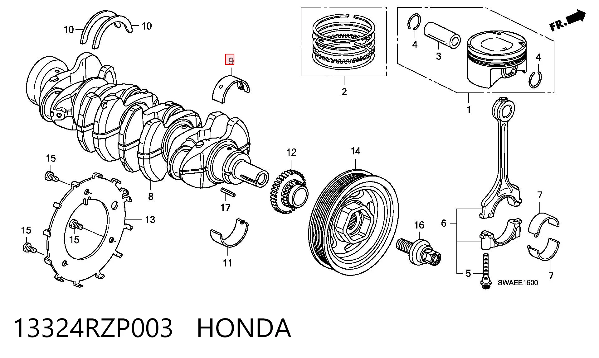 13324RZP003 Honda 