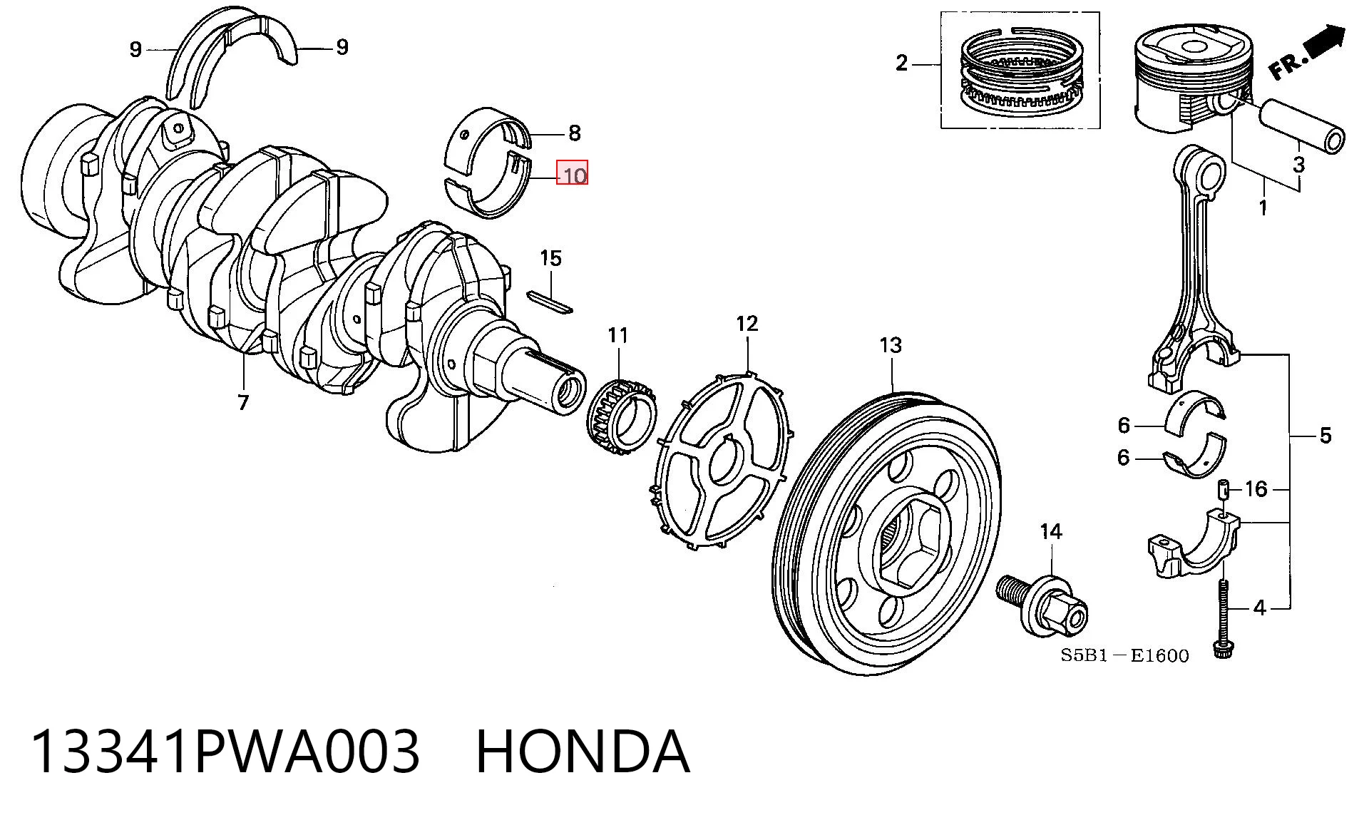 13341PWA003 Honda 