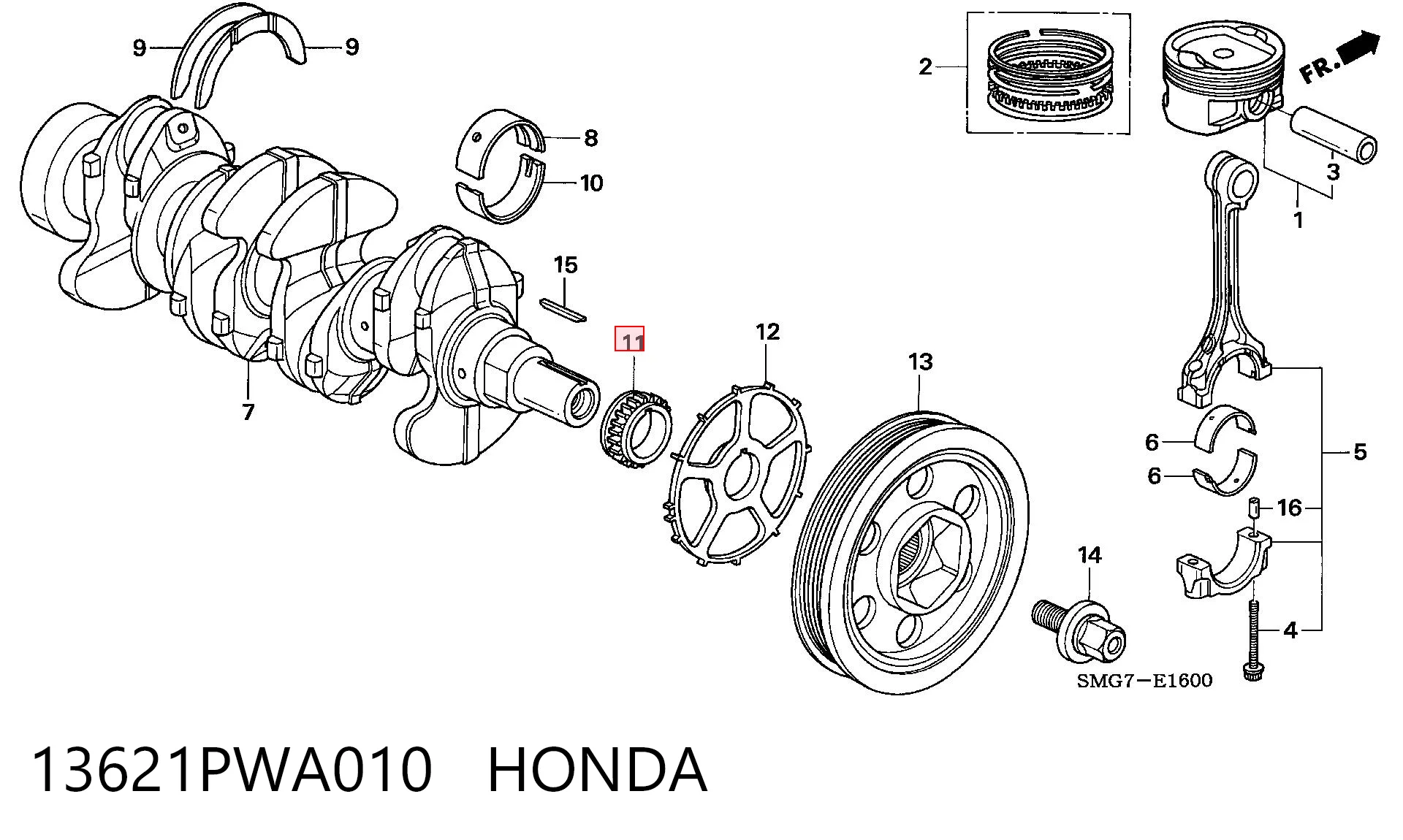13621PWA010 Honda Звезда коленчатого вала