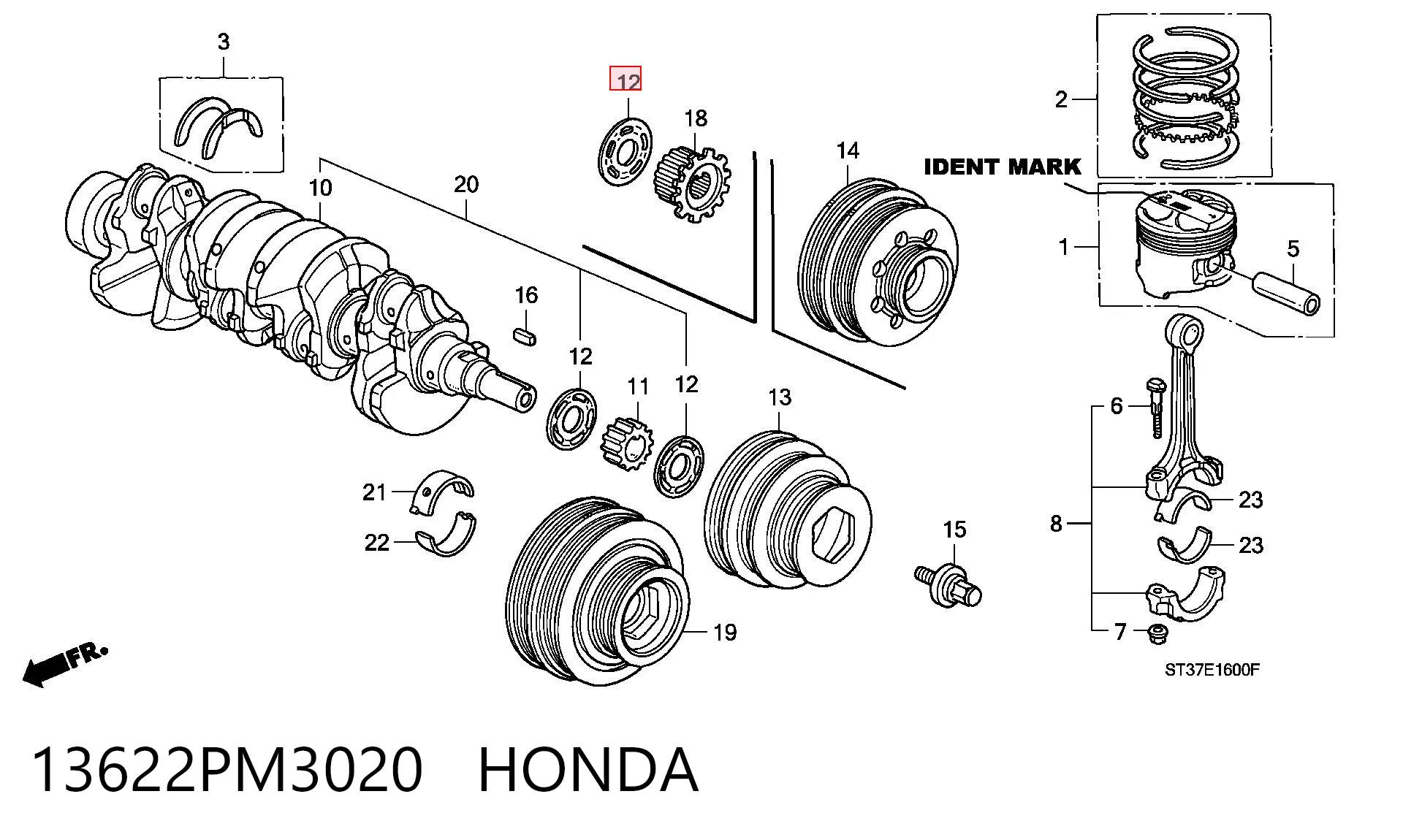 13622PM3020 Honda 