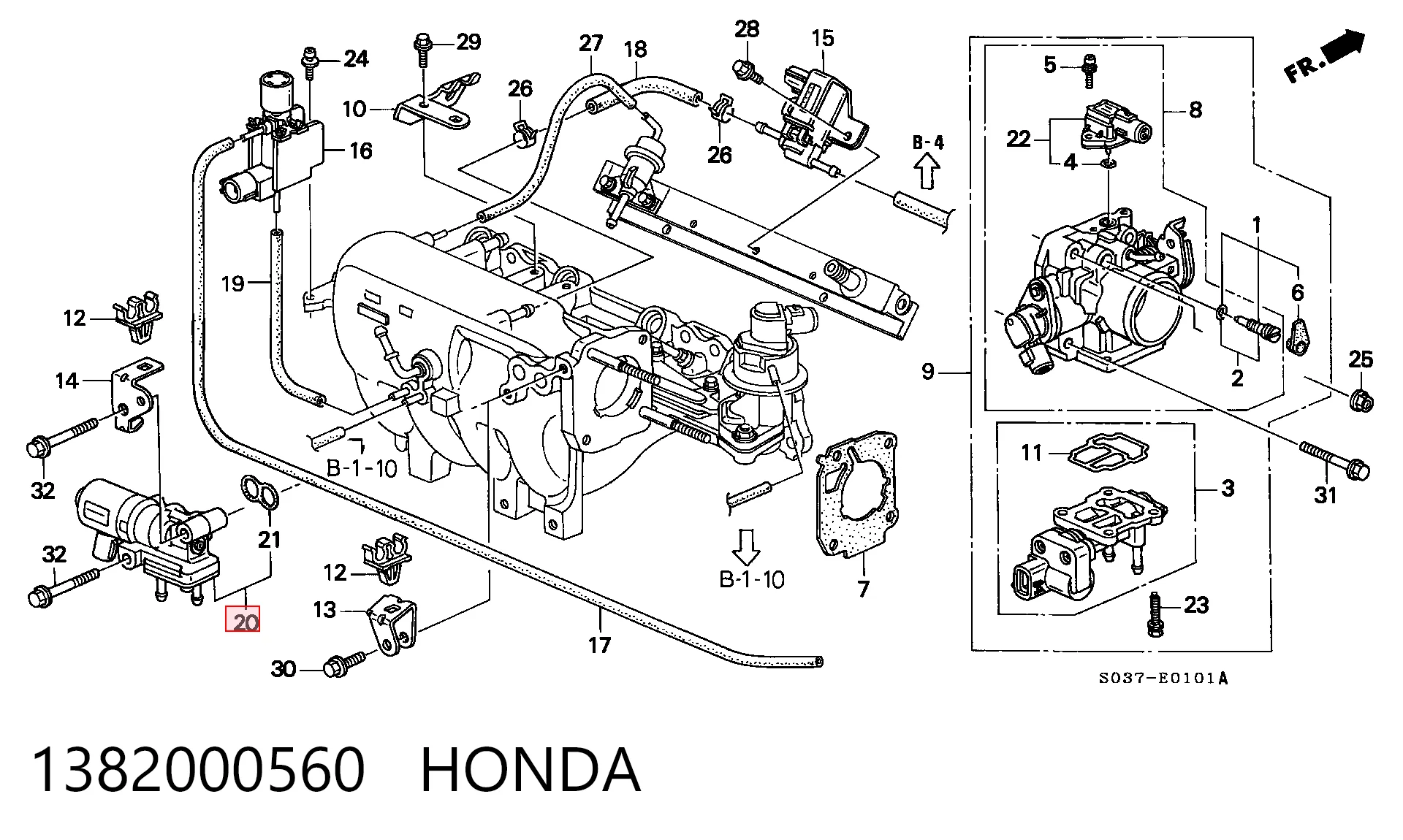1382000560 Honda Датчик холостого хода
