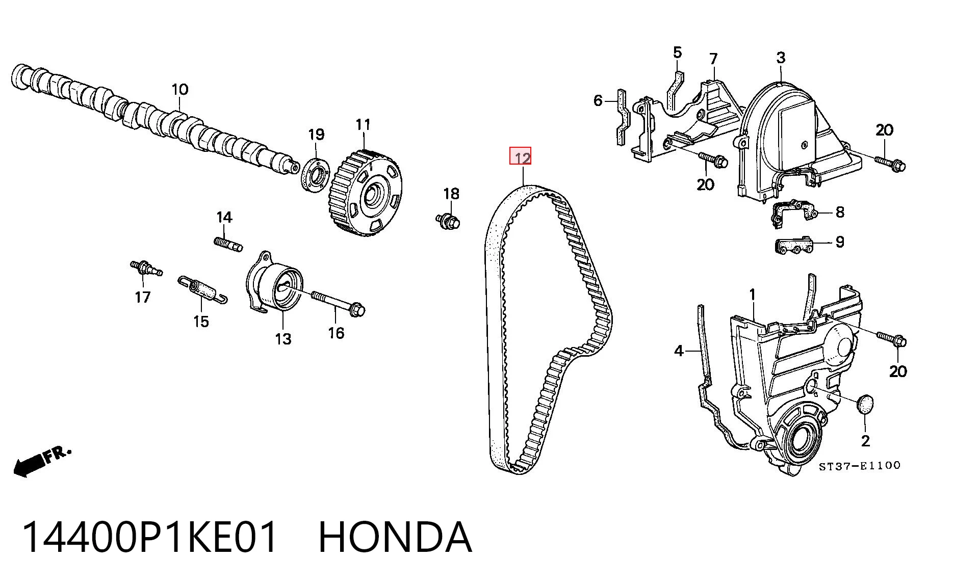 Ремень ГРМ HONDA 14400P1KE01