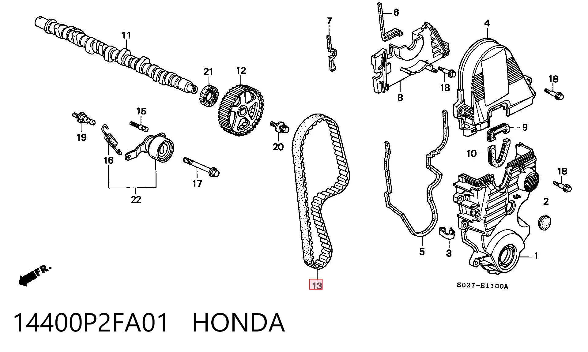 14400P2FA01 Honda Ремень двигателя