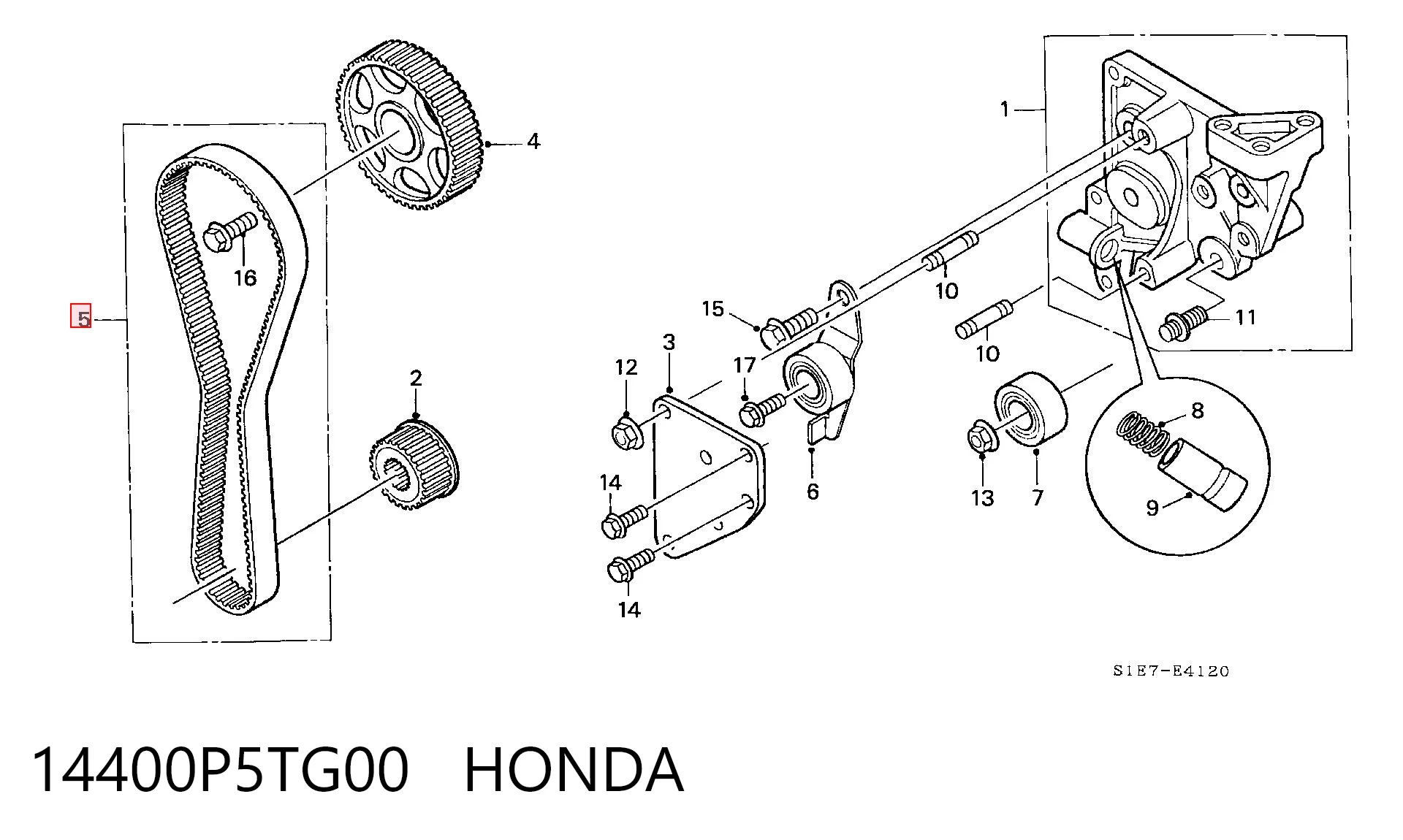 Ремень ГРМ HONDA 14400P5TG00